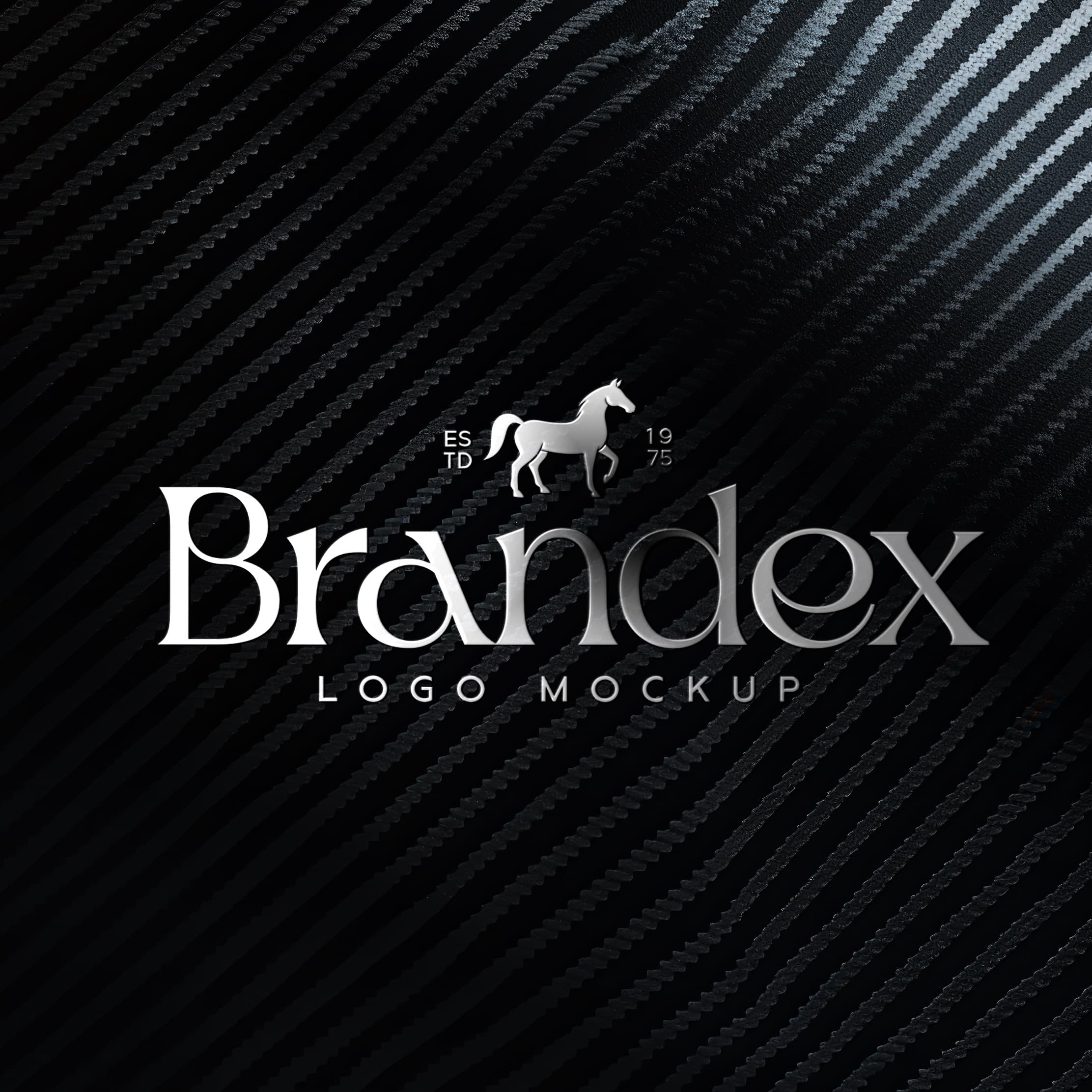 Silver embossed logo mockup