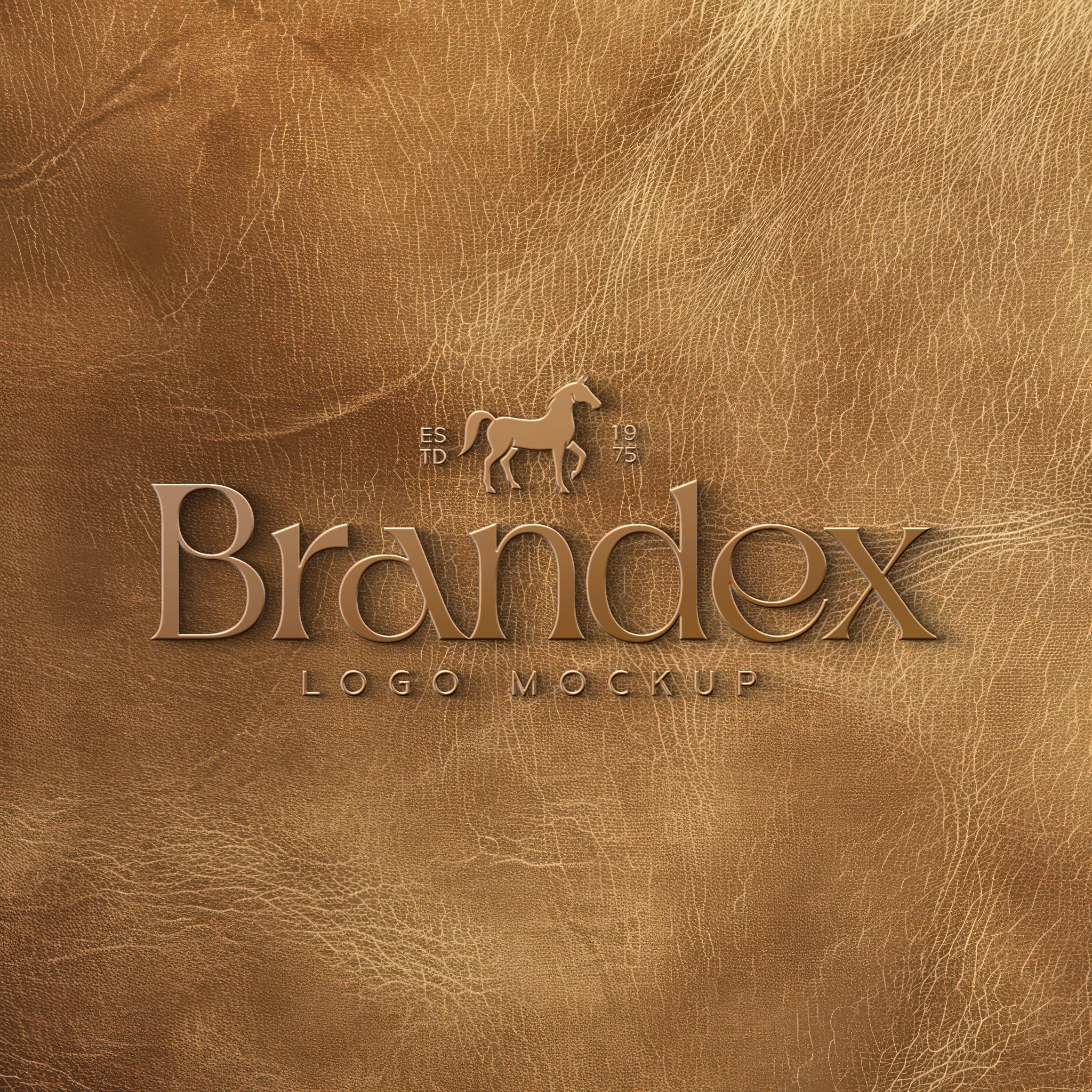 Leather texture logo mockup