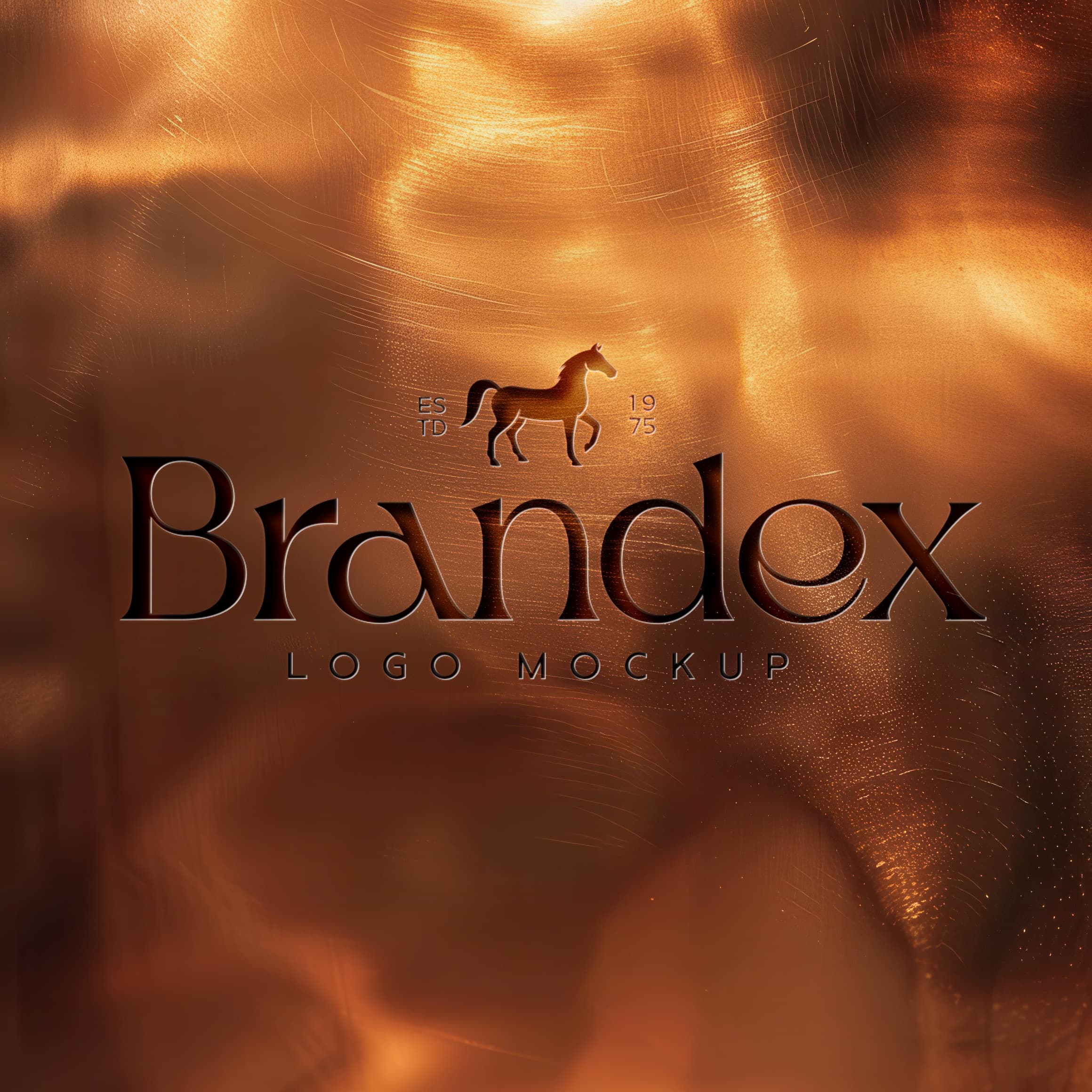 Elegant bronze logo mockup