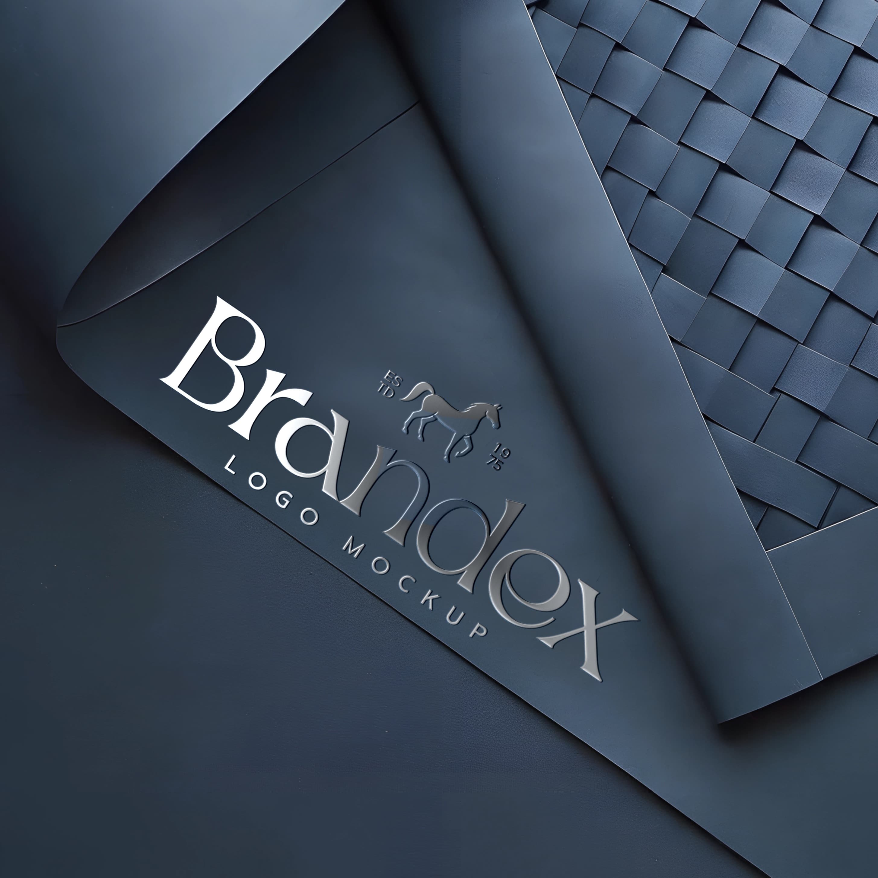 Luxury embossed paper logo mockup