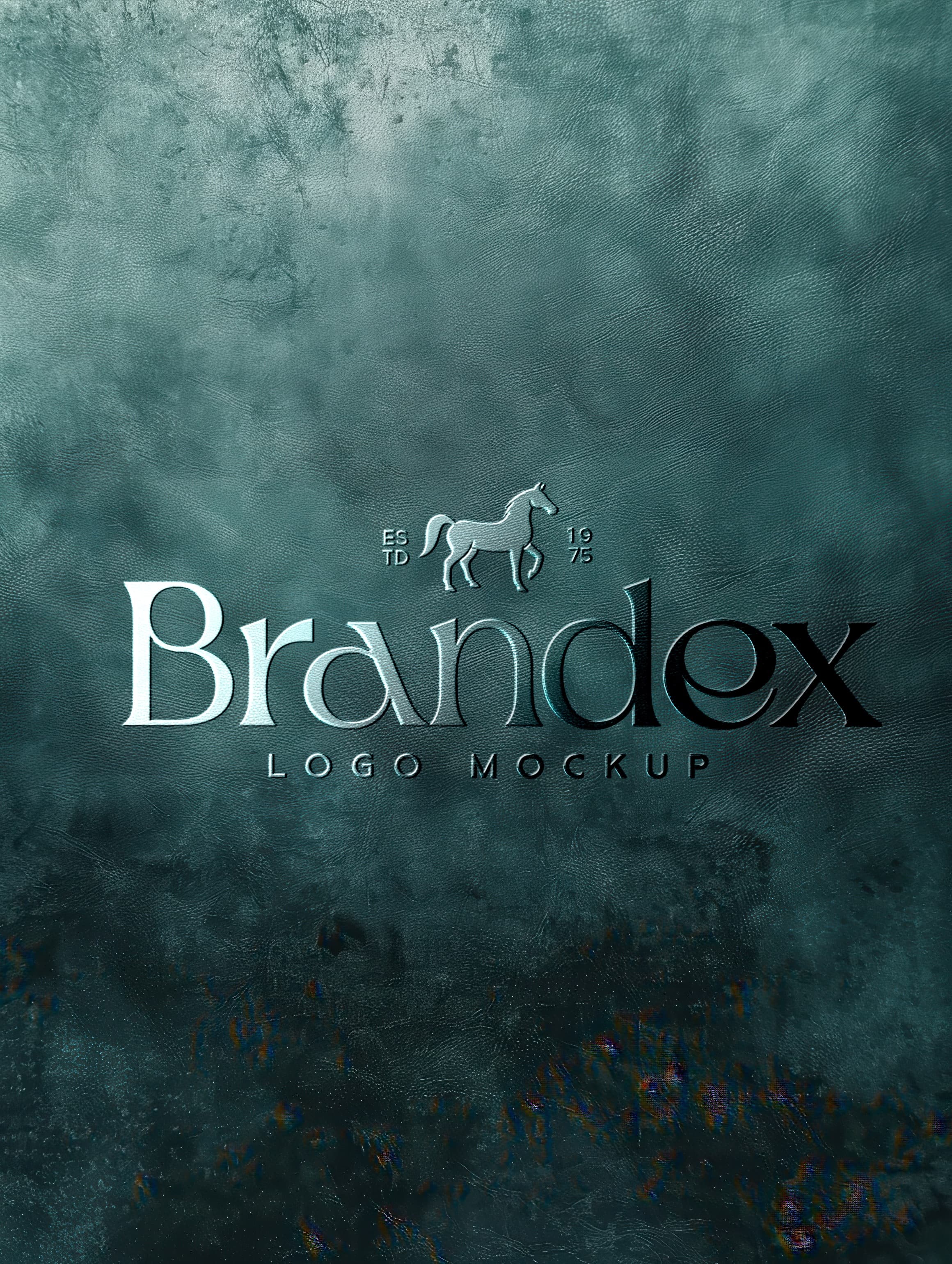 Metallic logo on textured wall mockup