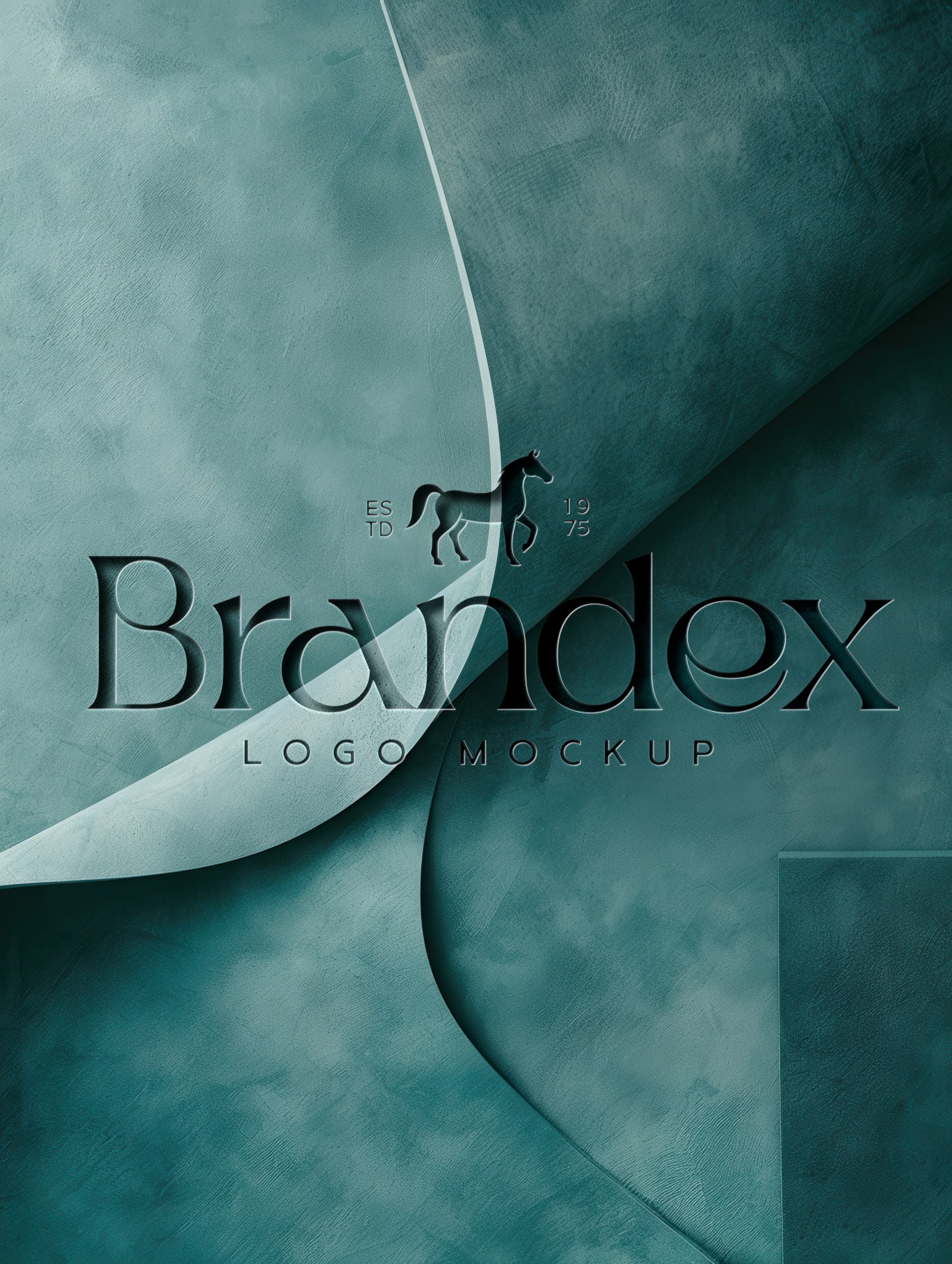 Textured teal logo mockup