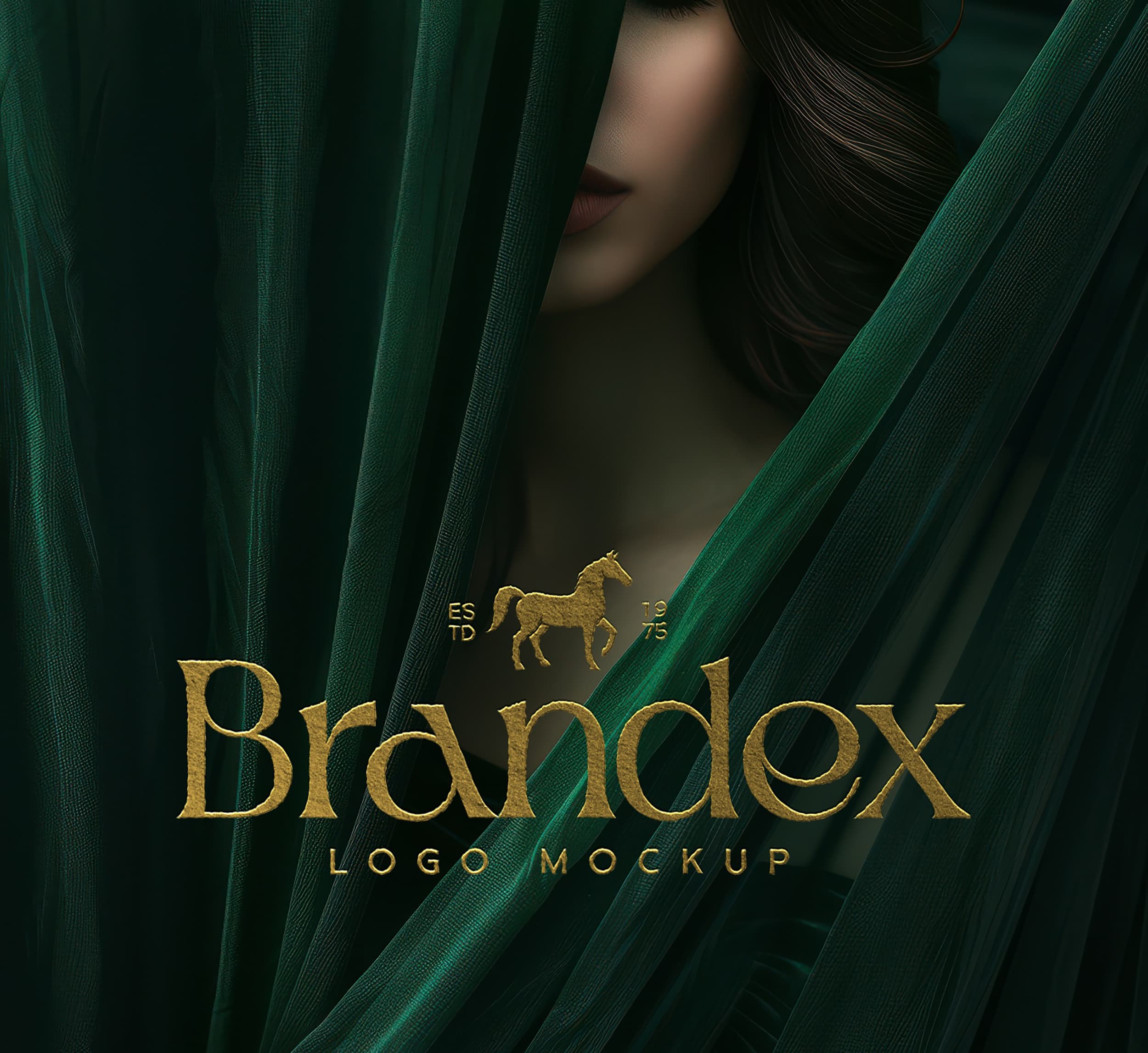 Elegant gold logo mockup