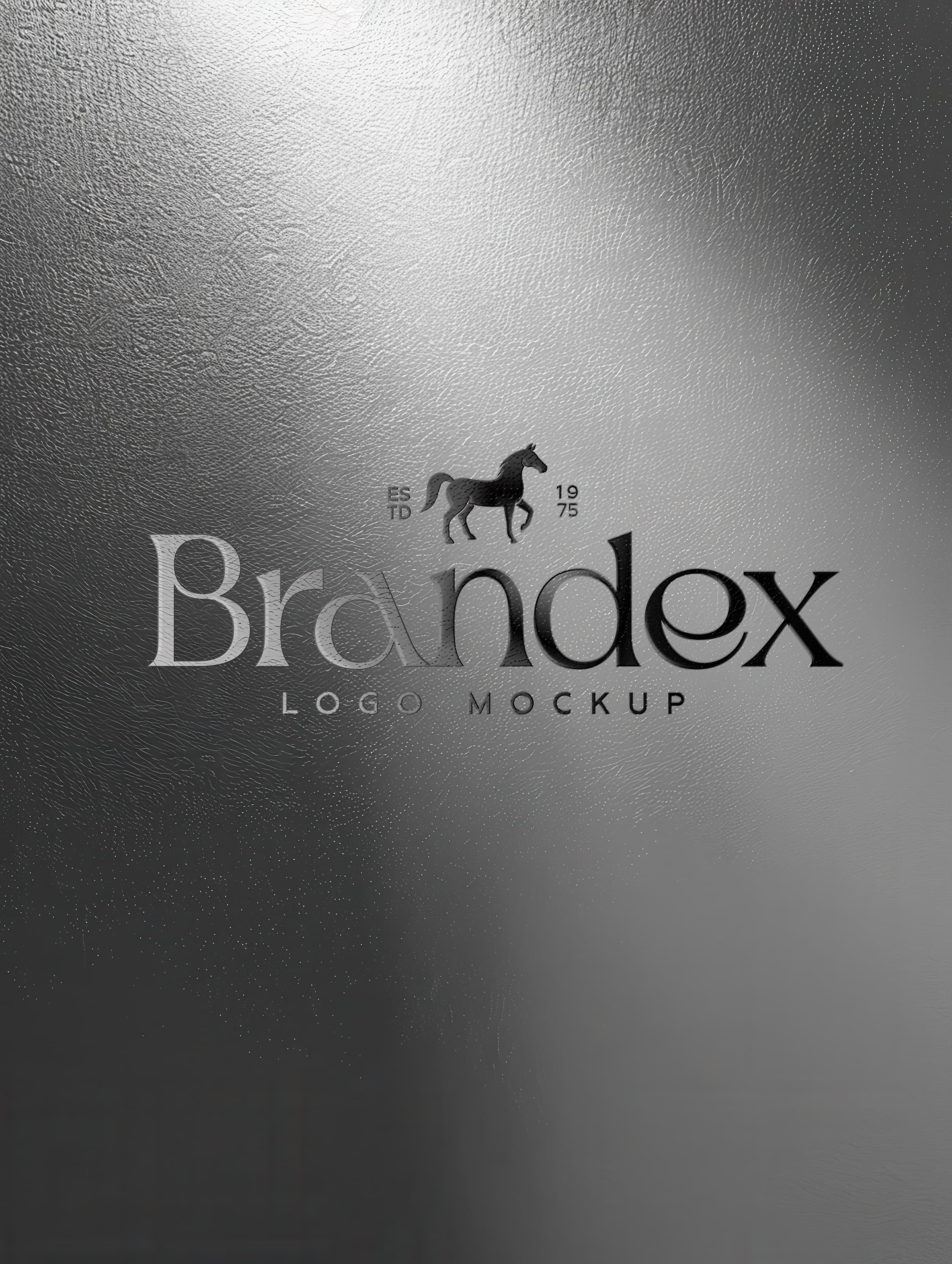Textured metallic logo mockup