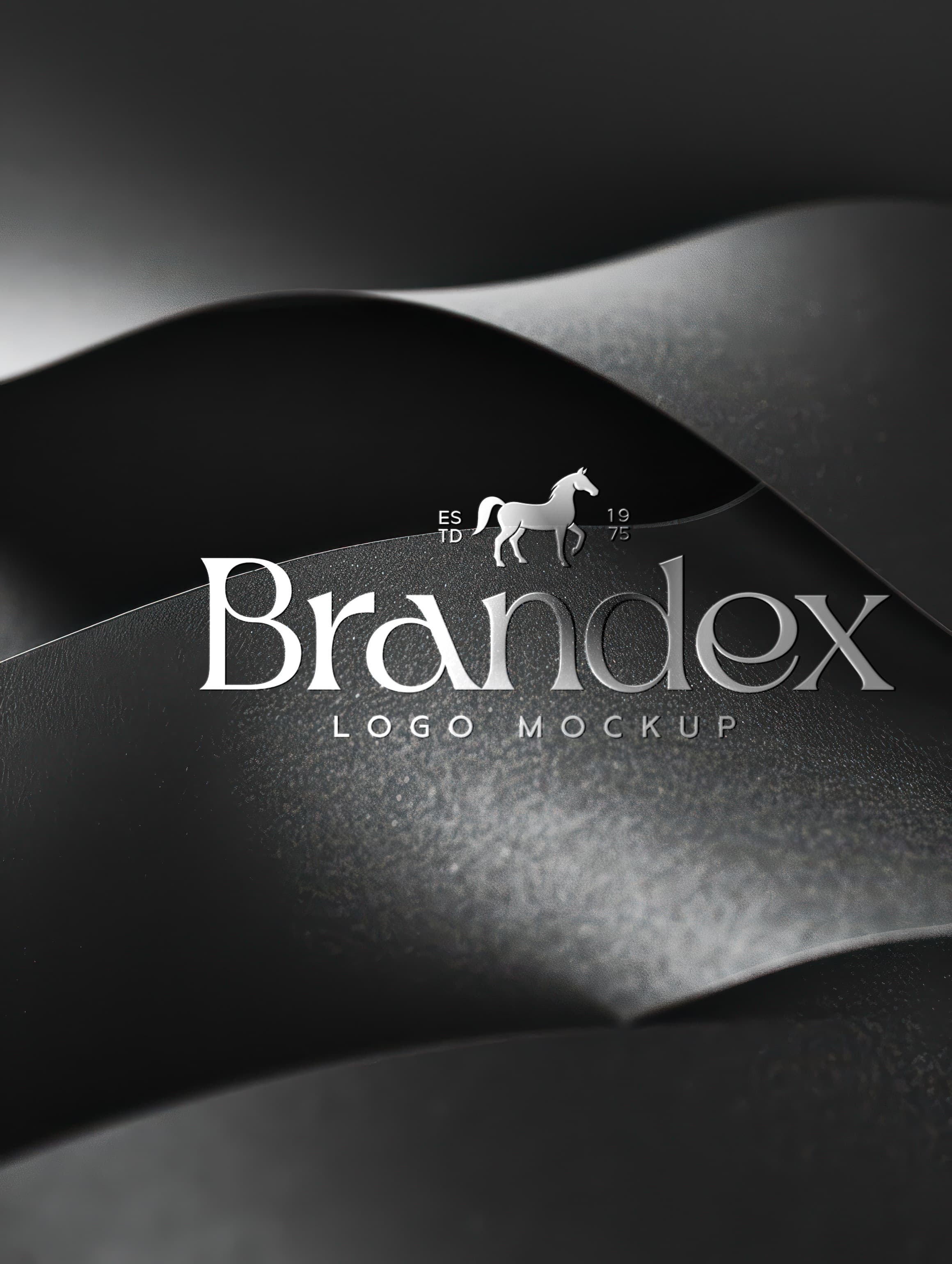 Luxury black paper logo mockup