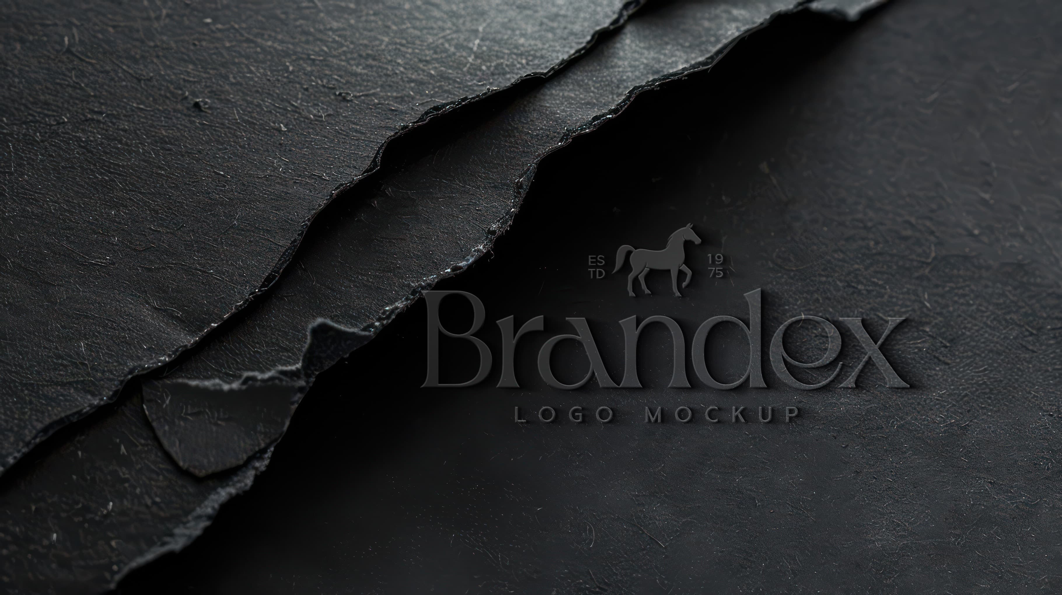Elegant torn paper logo mockup