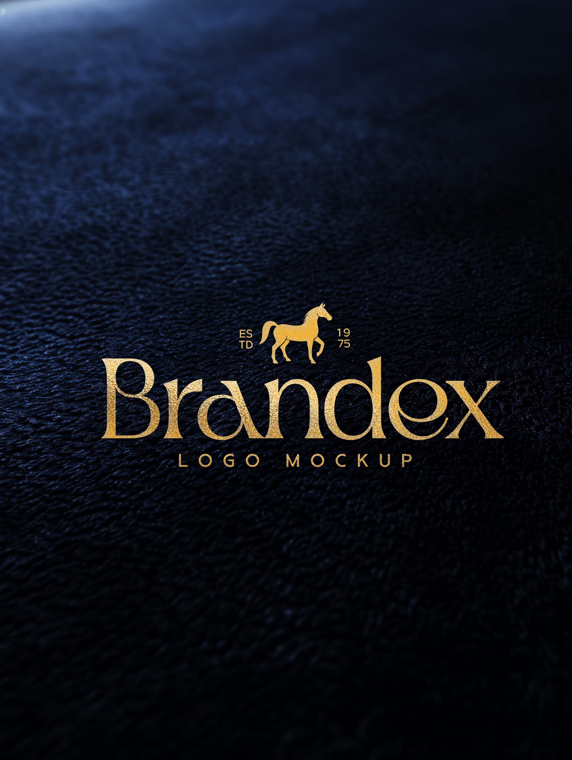 Golden embossed logo mockup