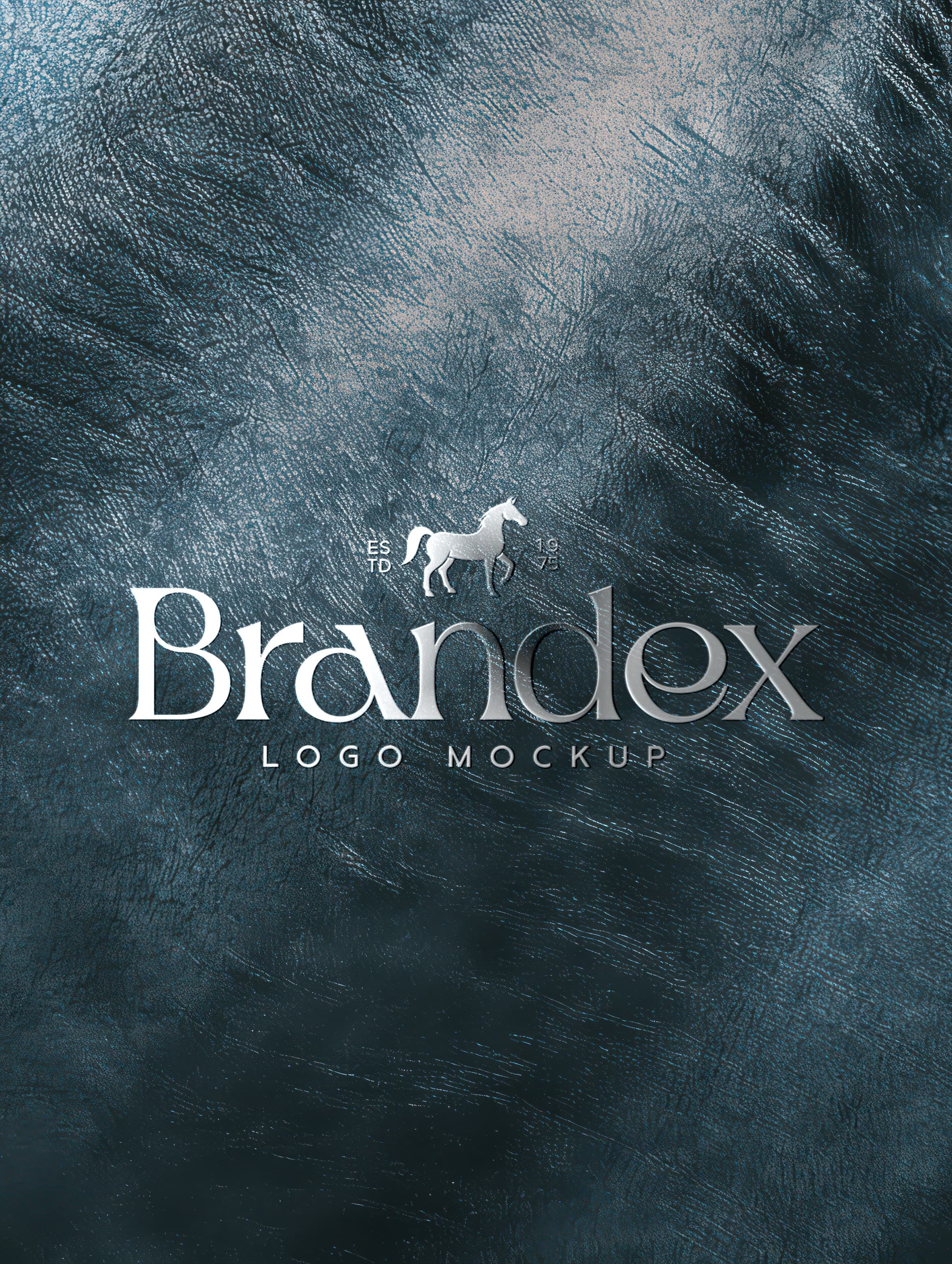 Metallic logo on textured background mockup