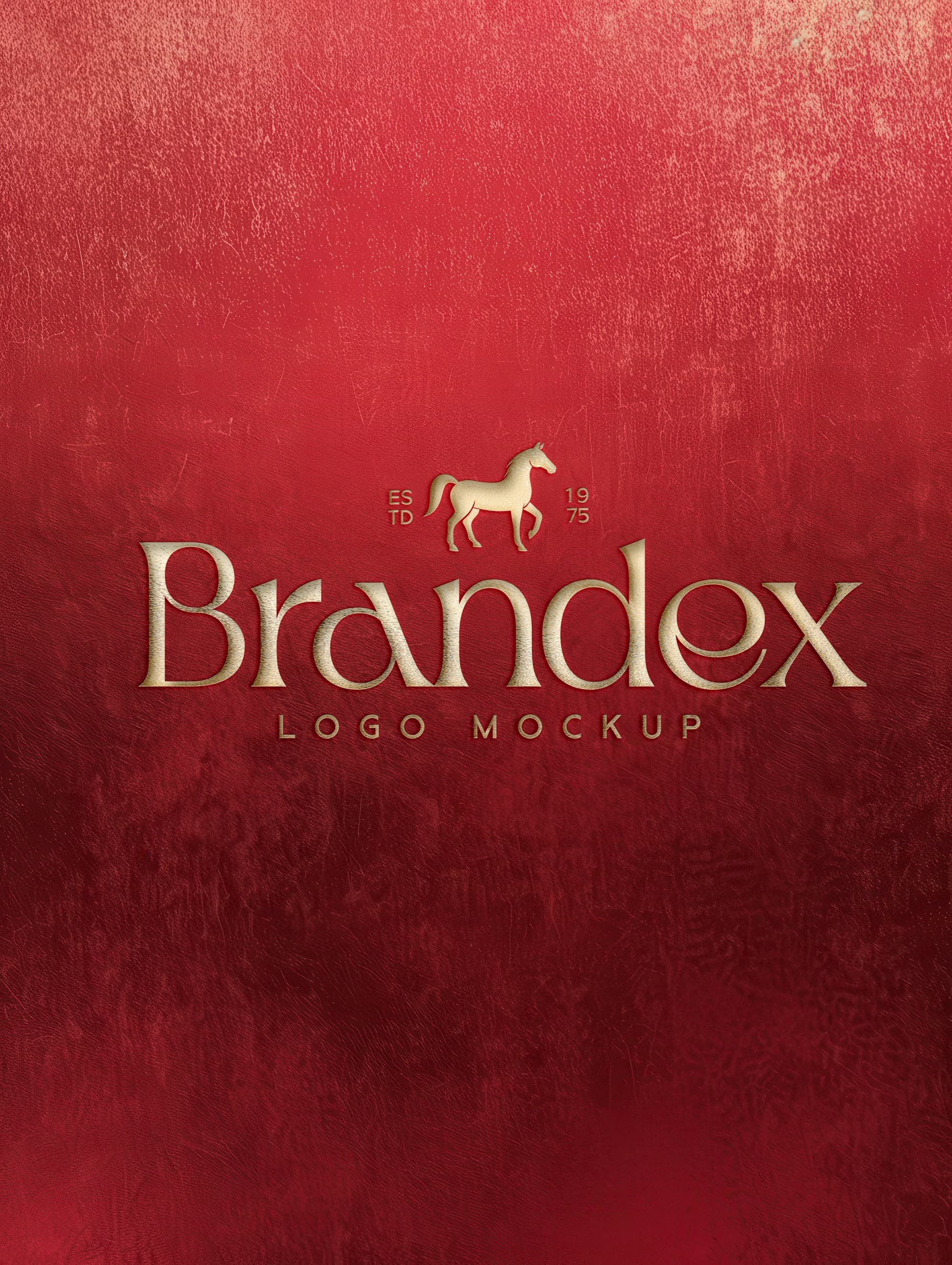 Red textured background logo mockup