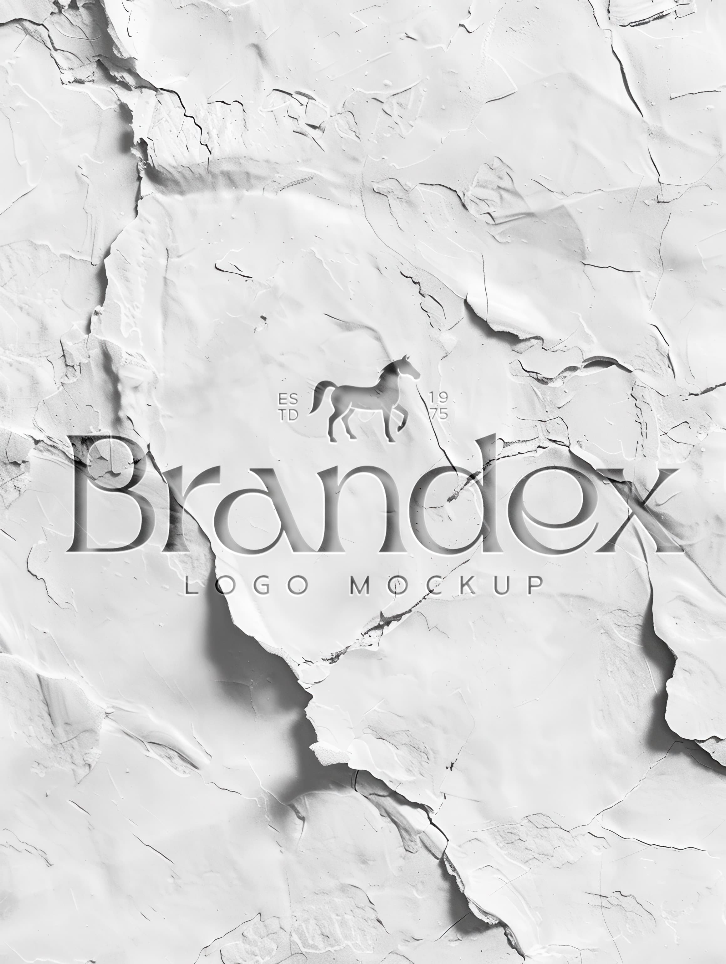 Textured embossed logo mockup