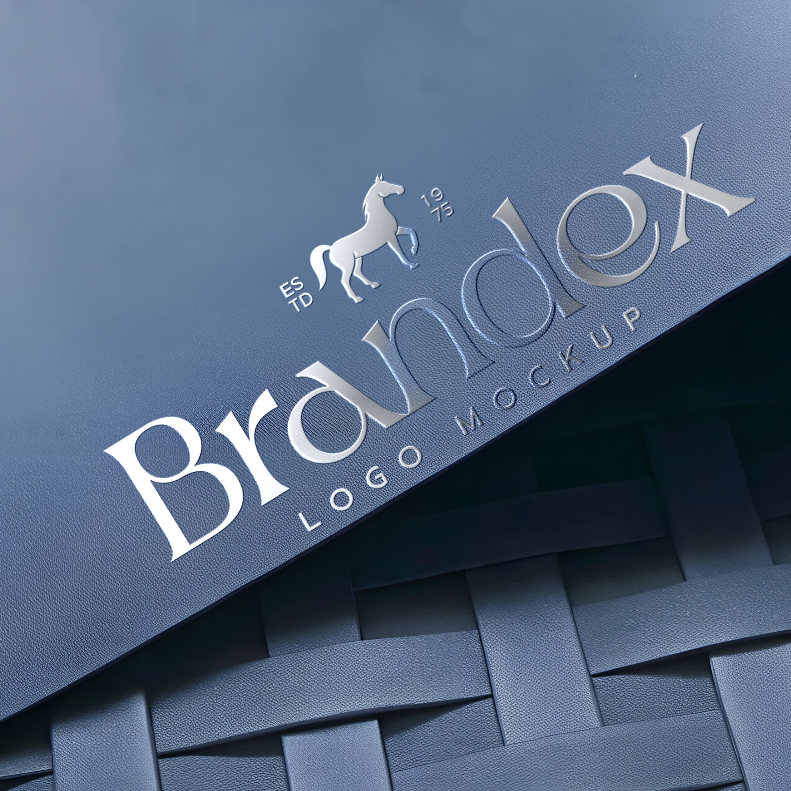 Luxury embossed leather logo mockup