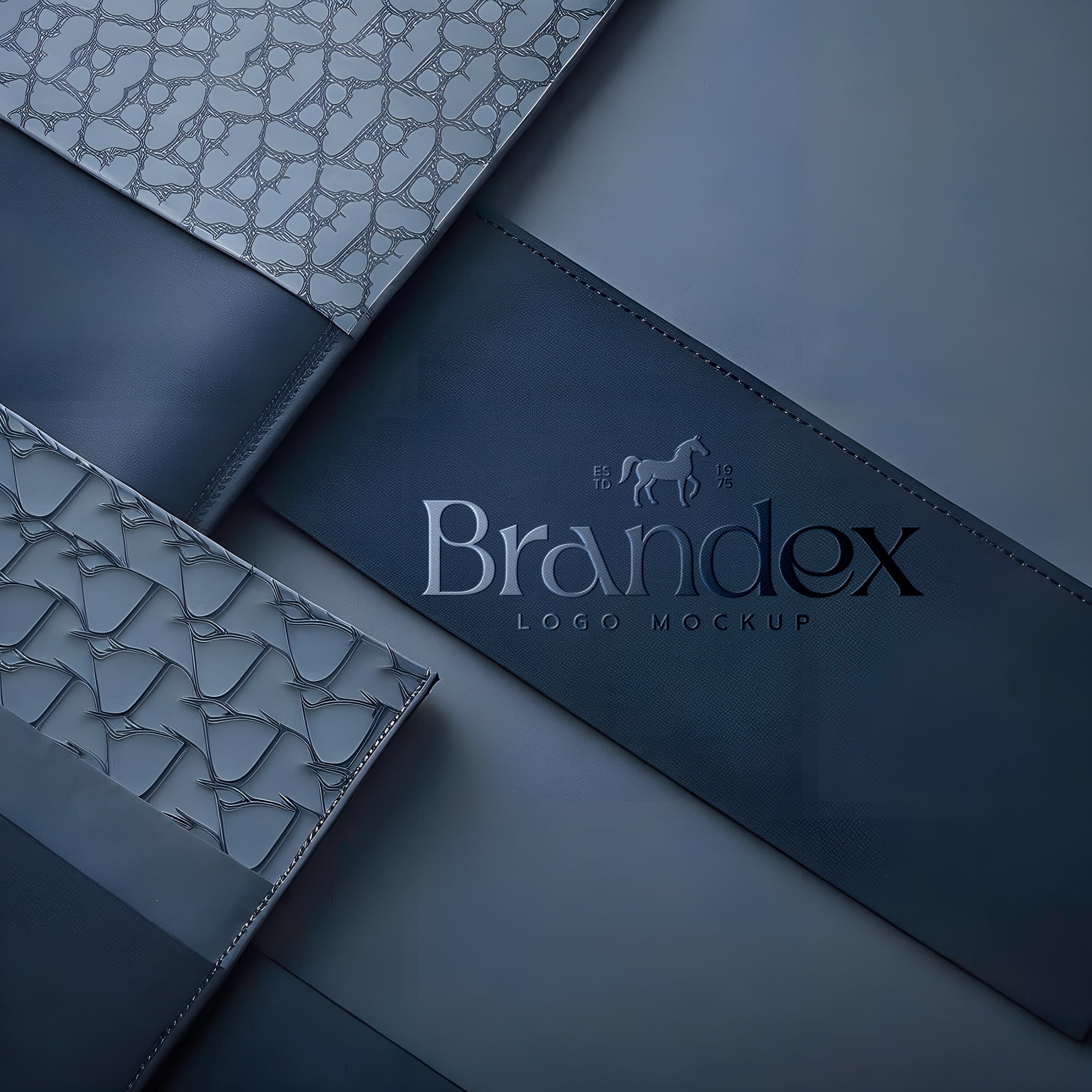Elegant leather logo mockup