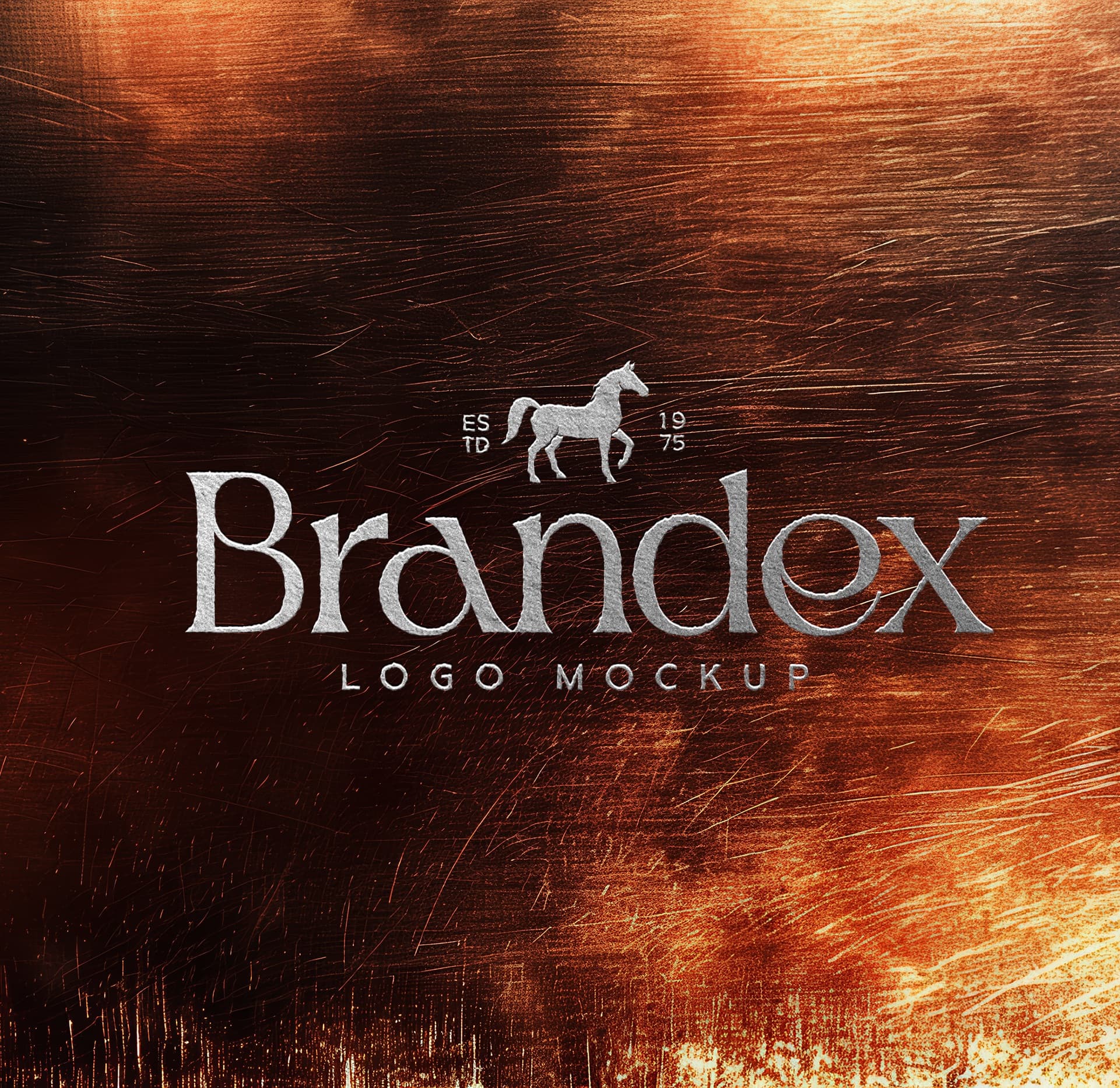 Copper textured logo mockup