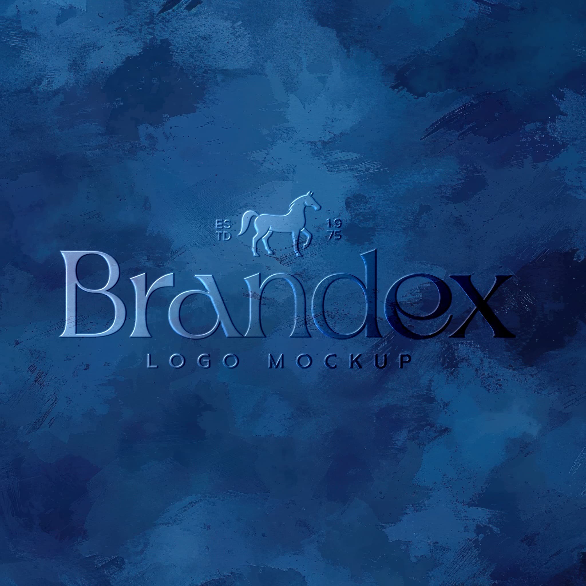 Blue abstract logo mockup