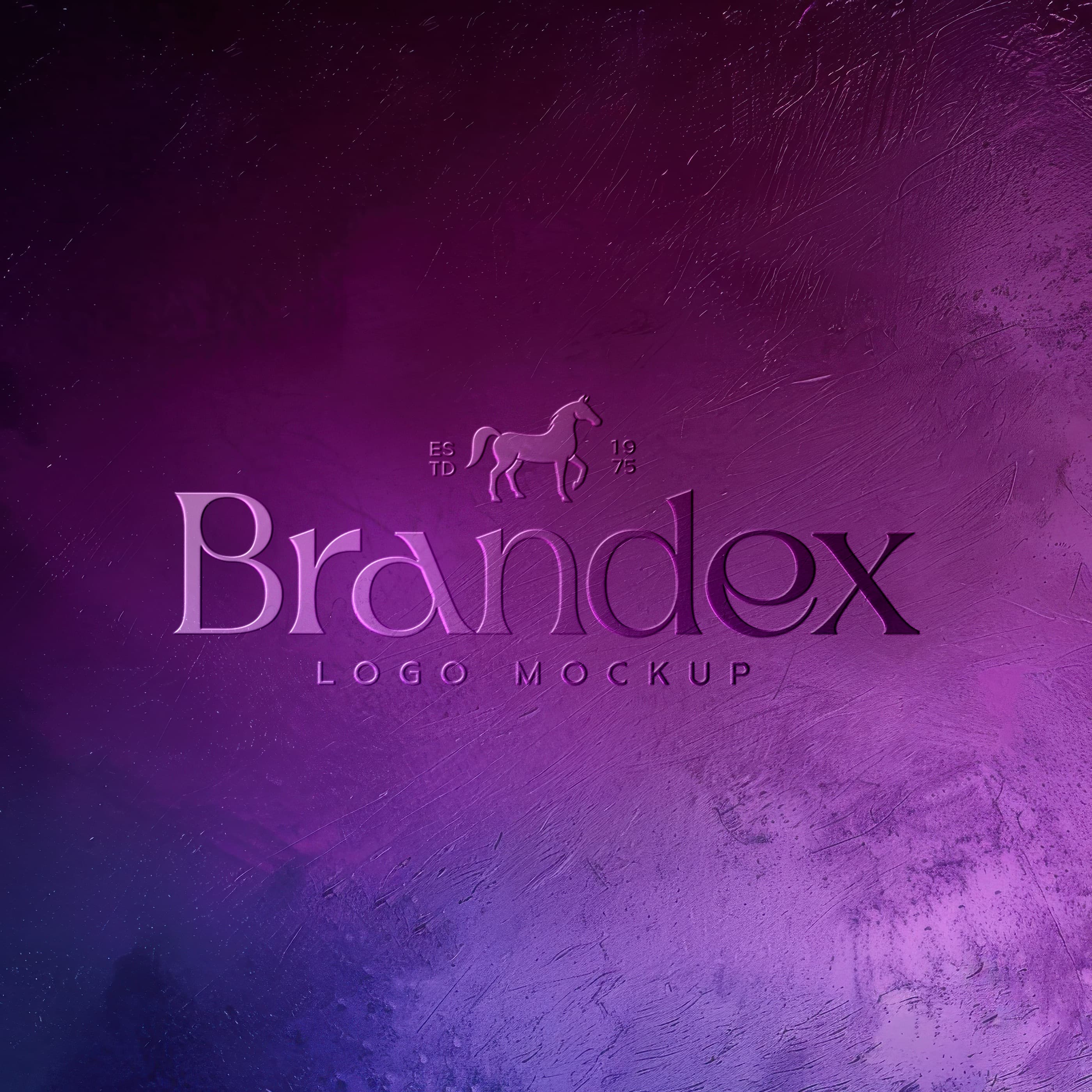 Purple textured logo mockup