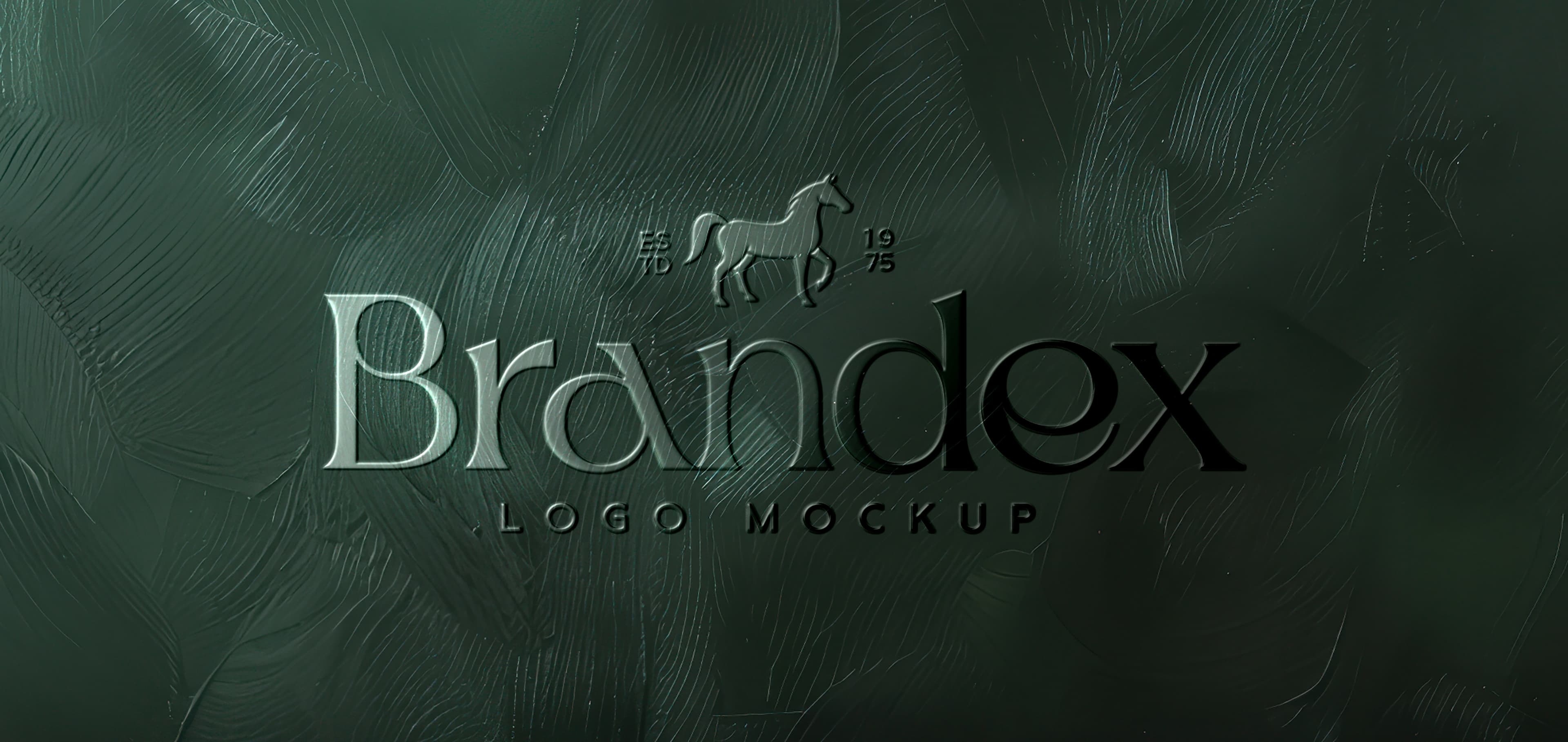 Embossed green logo mockup