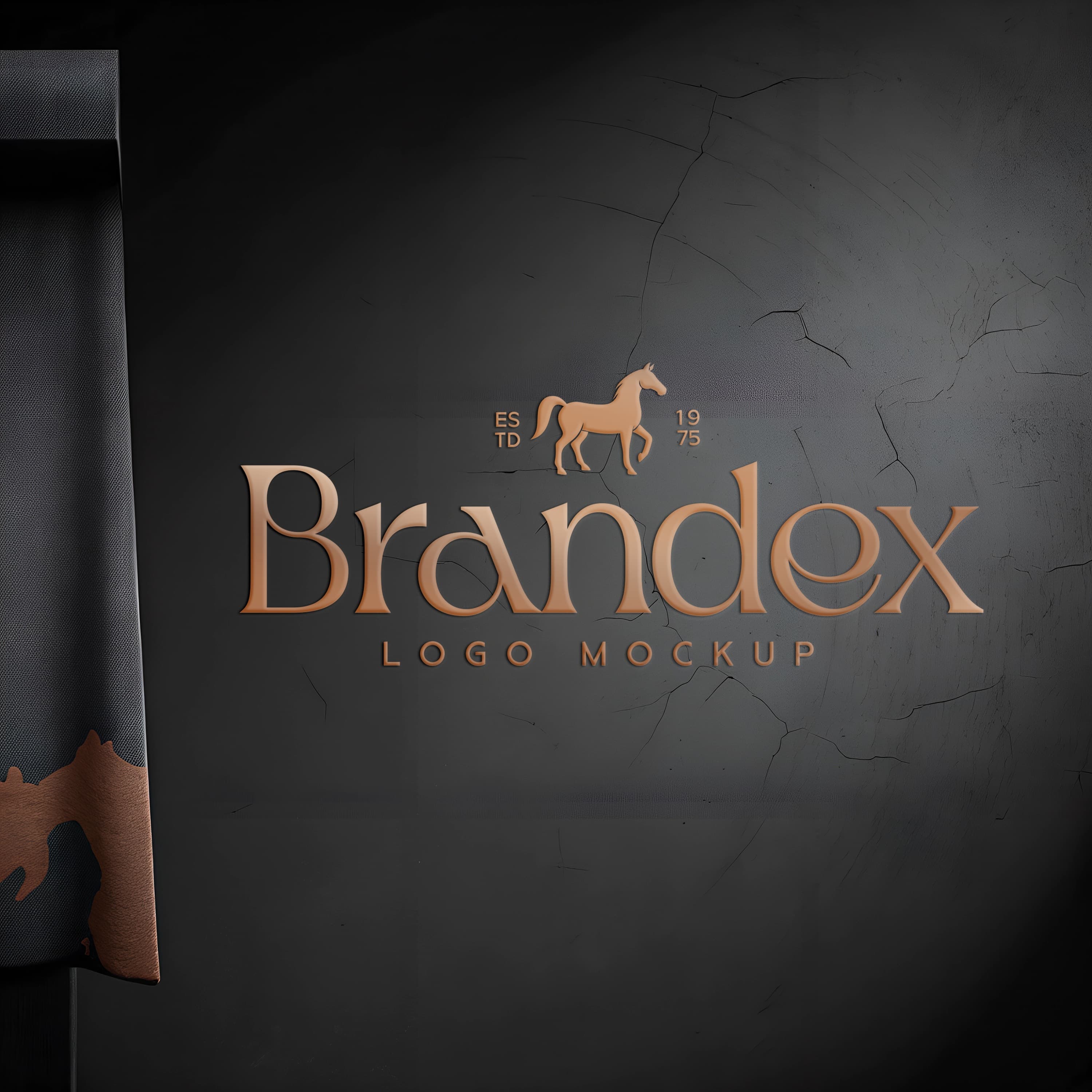 Bronze embossed logo mockup