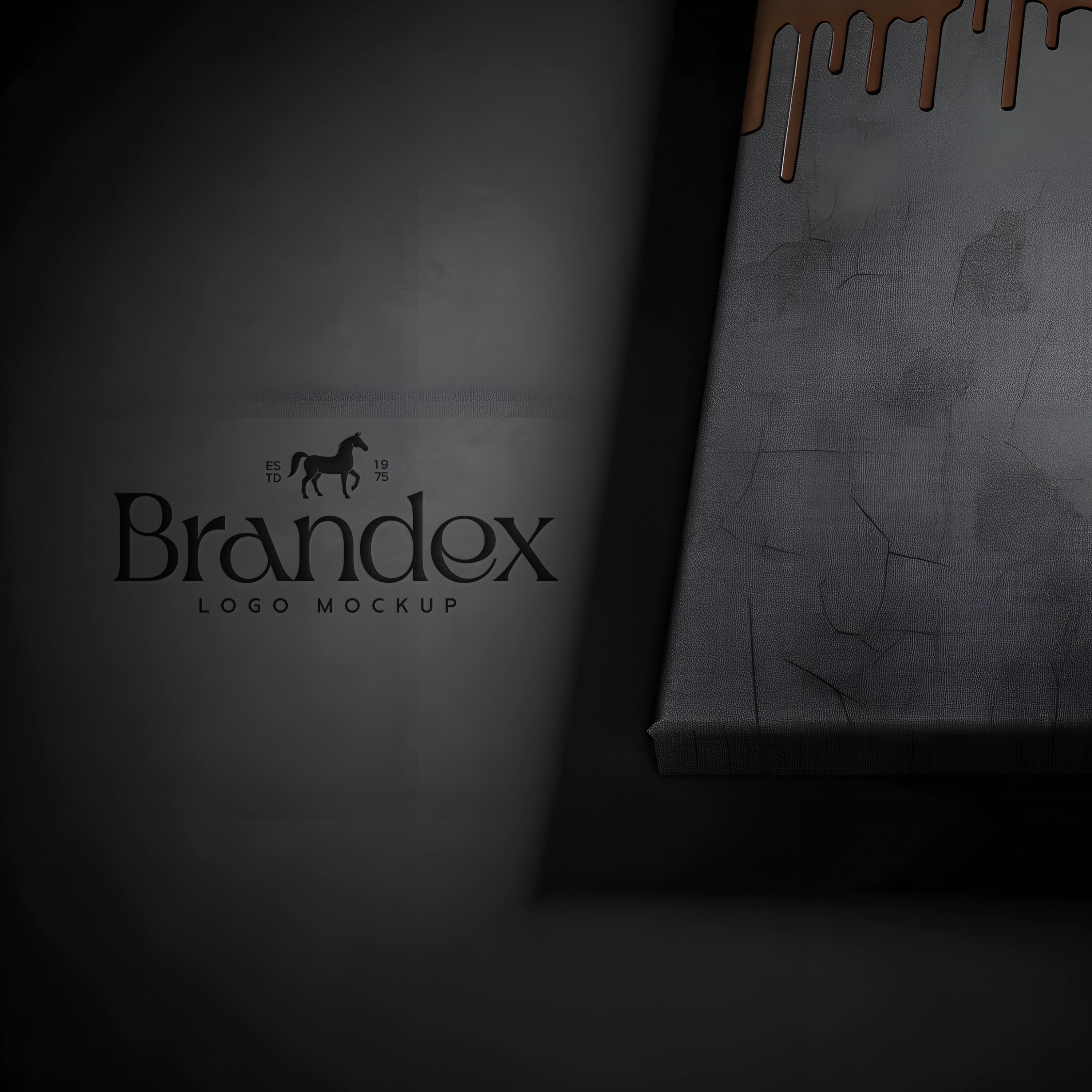 Textured canvas logo mockup