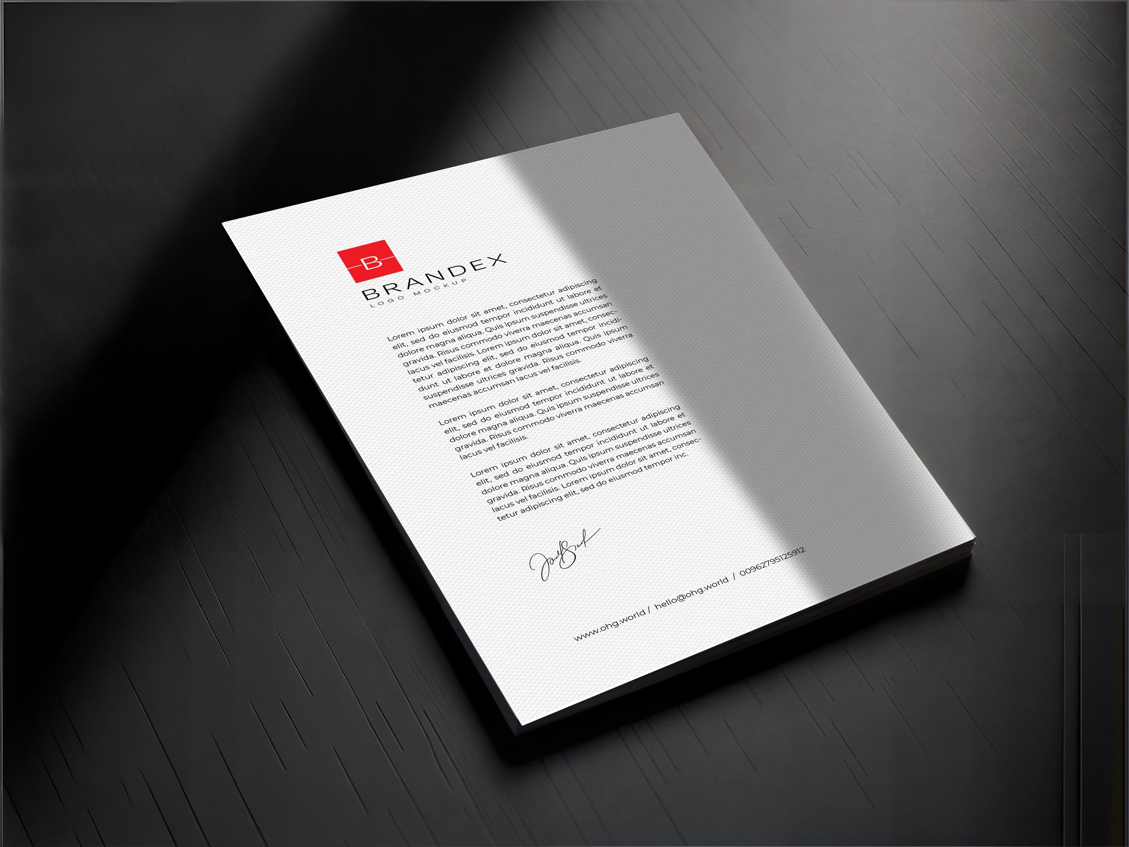 Elegant letterhead mockup