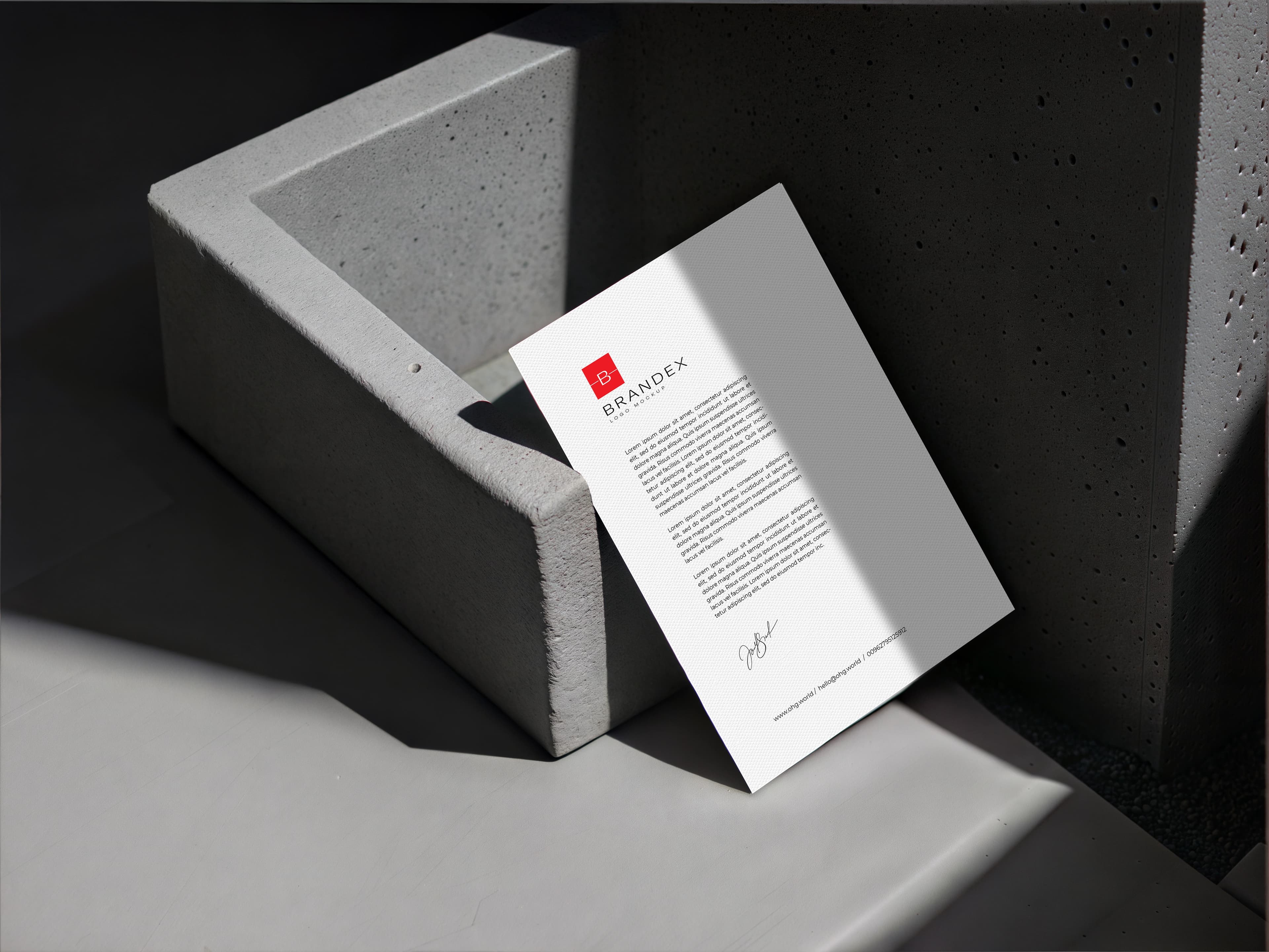 Minimalist letterhead mockup