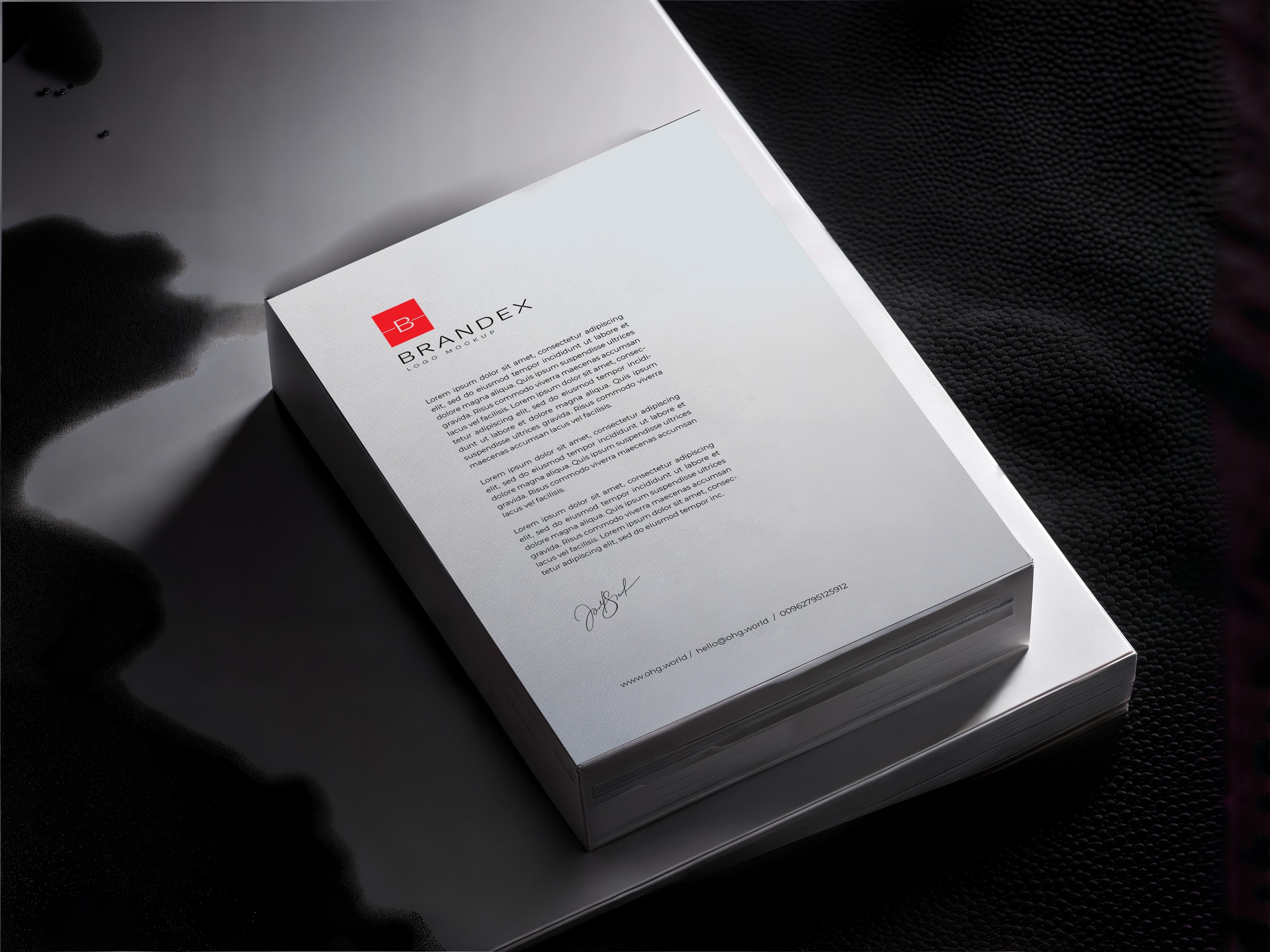 Elegant stack of letterheads mockup