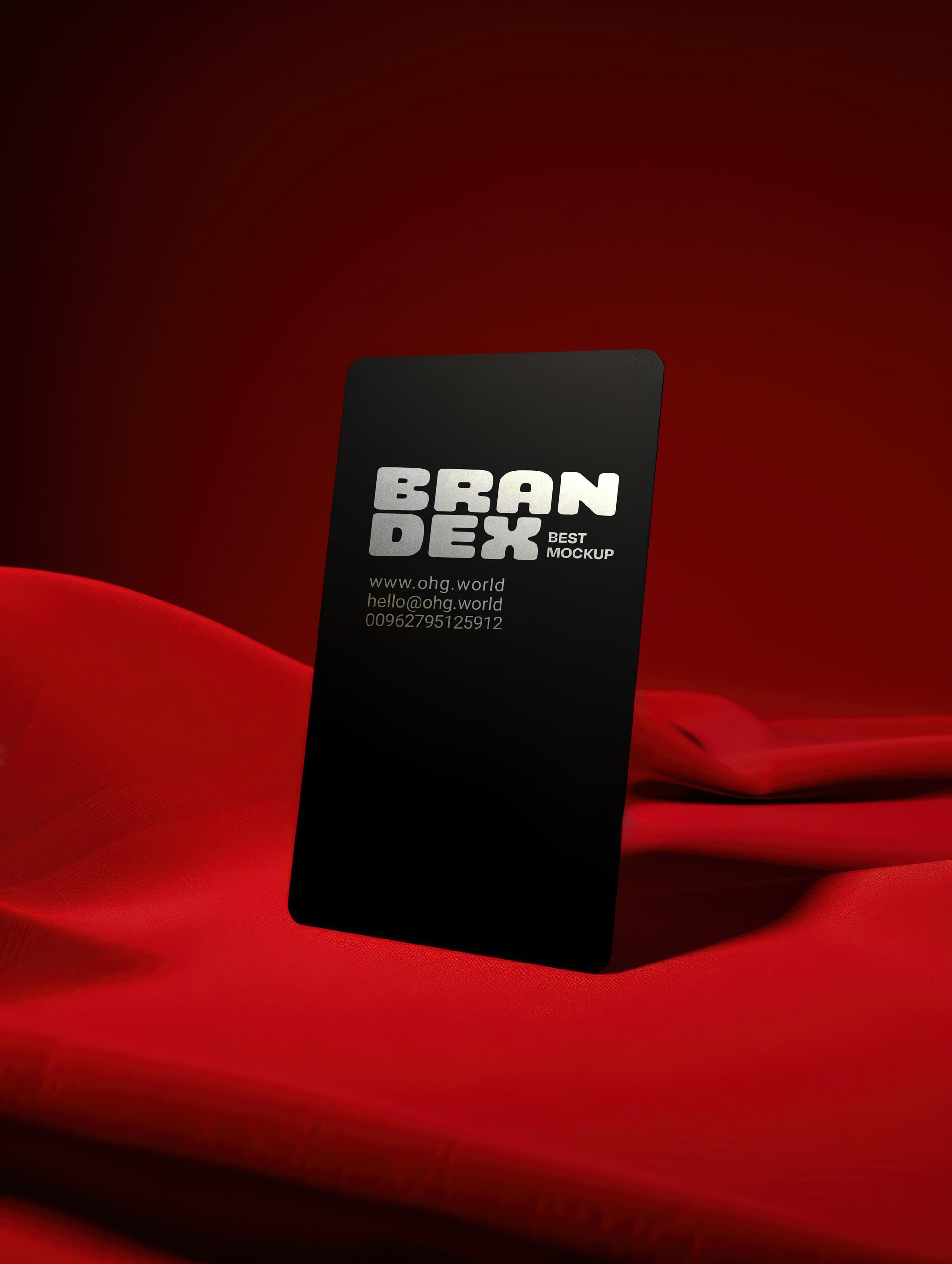 Sleek black business card mockup