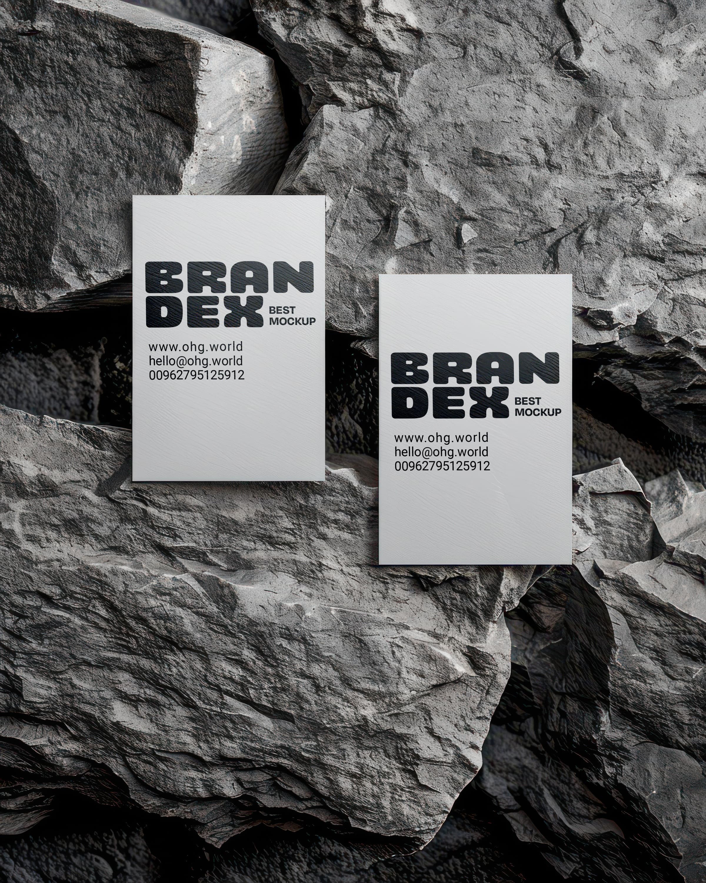 Textured business card mockup