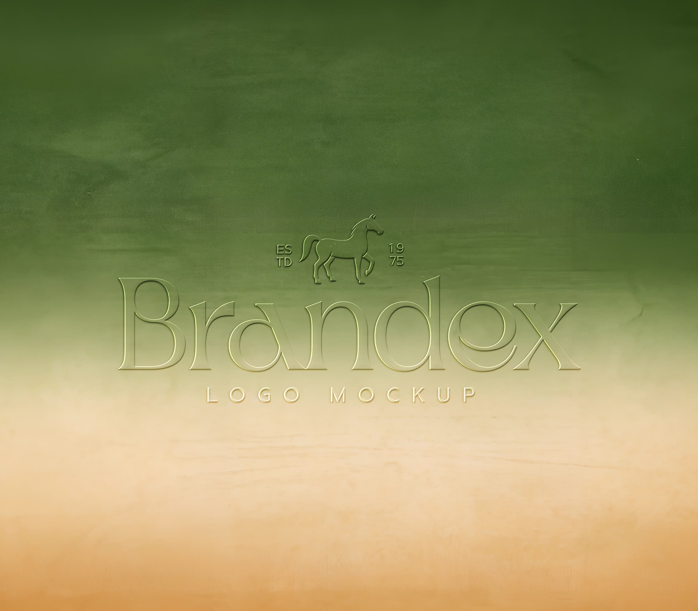 Vintage equestrian logo mockup
