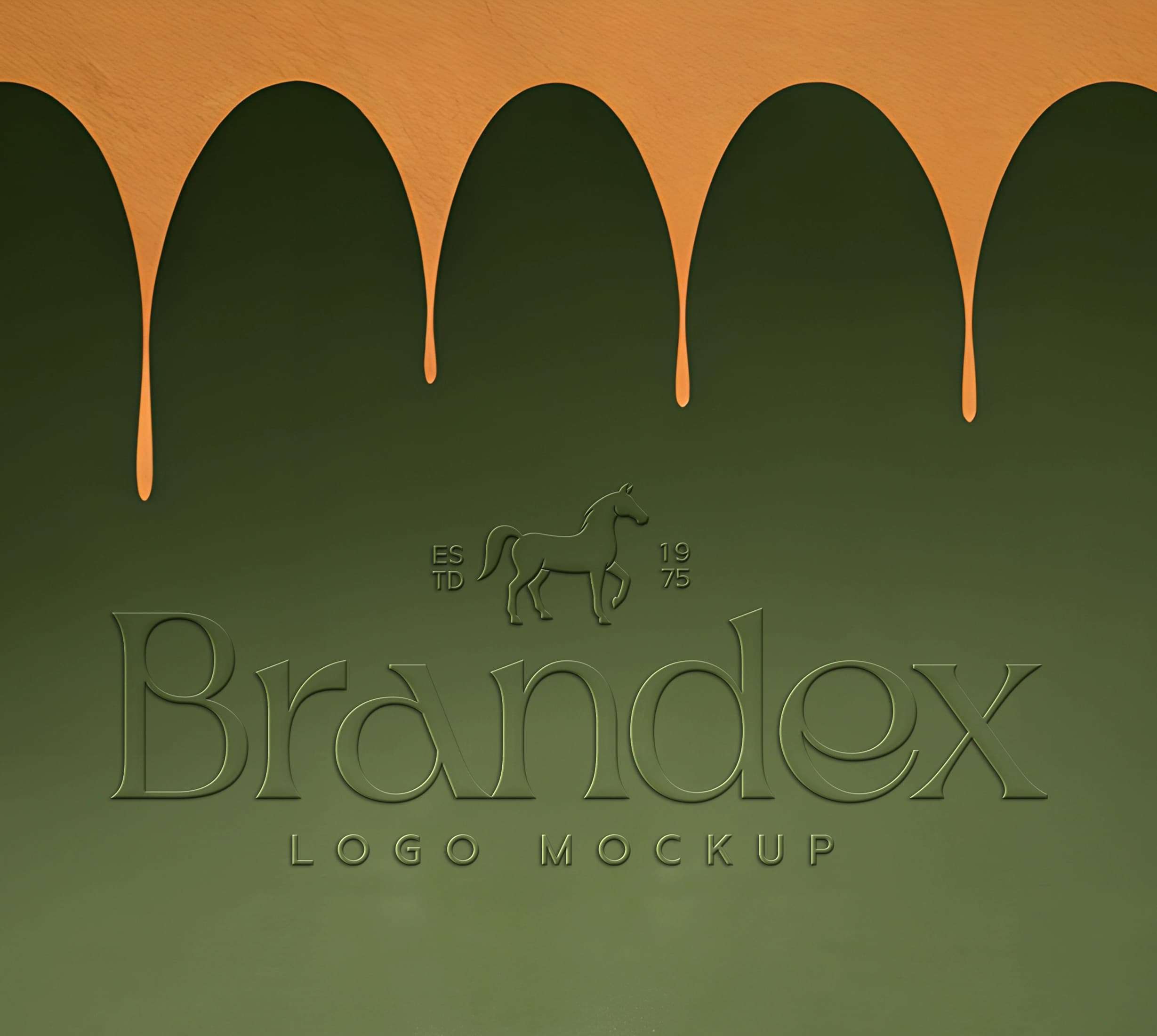 Green wall logo mockup
