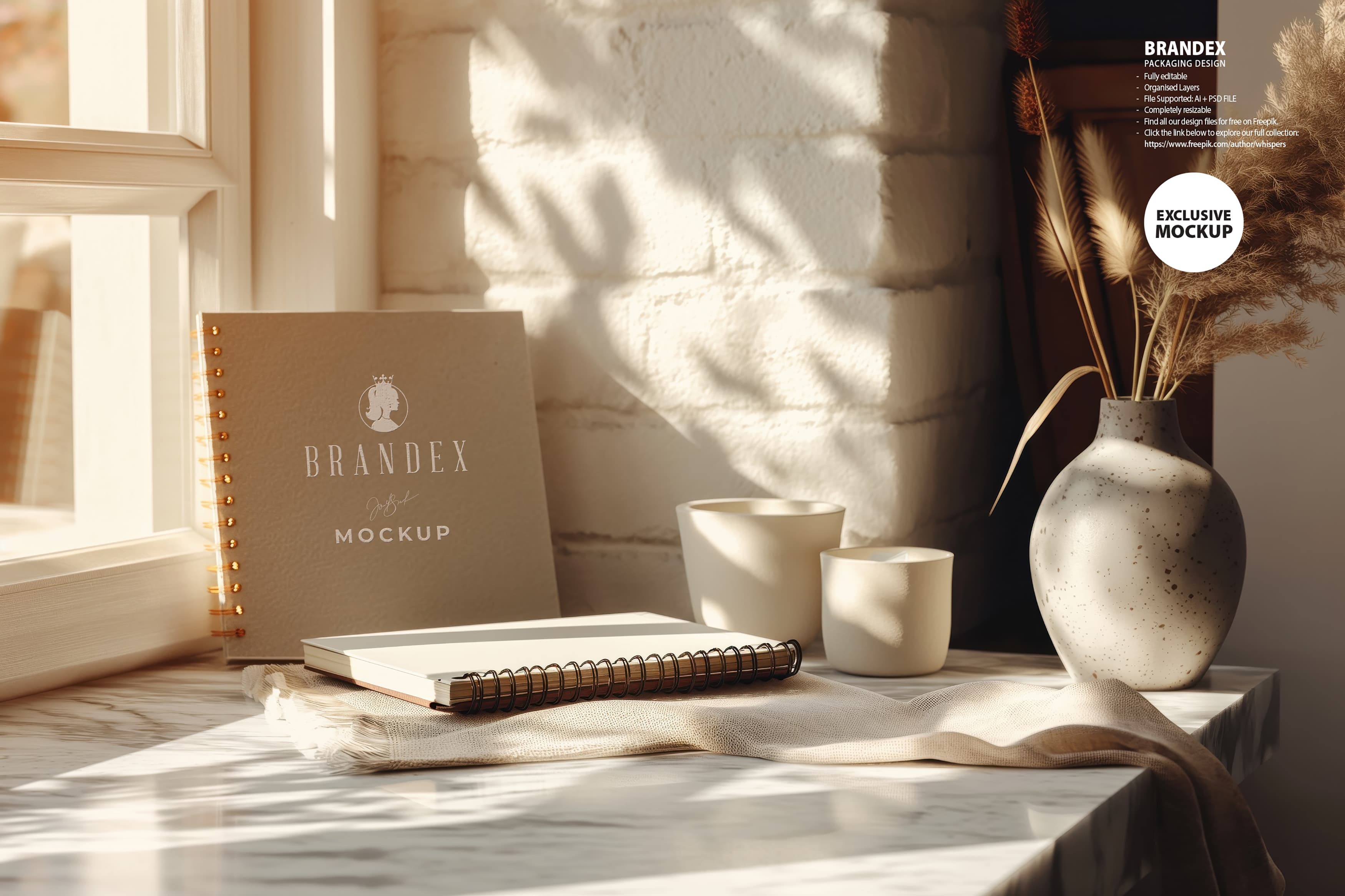 Elegant stationery and decor mockup