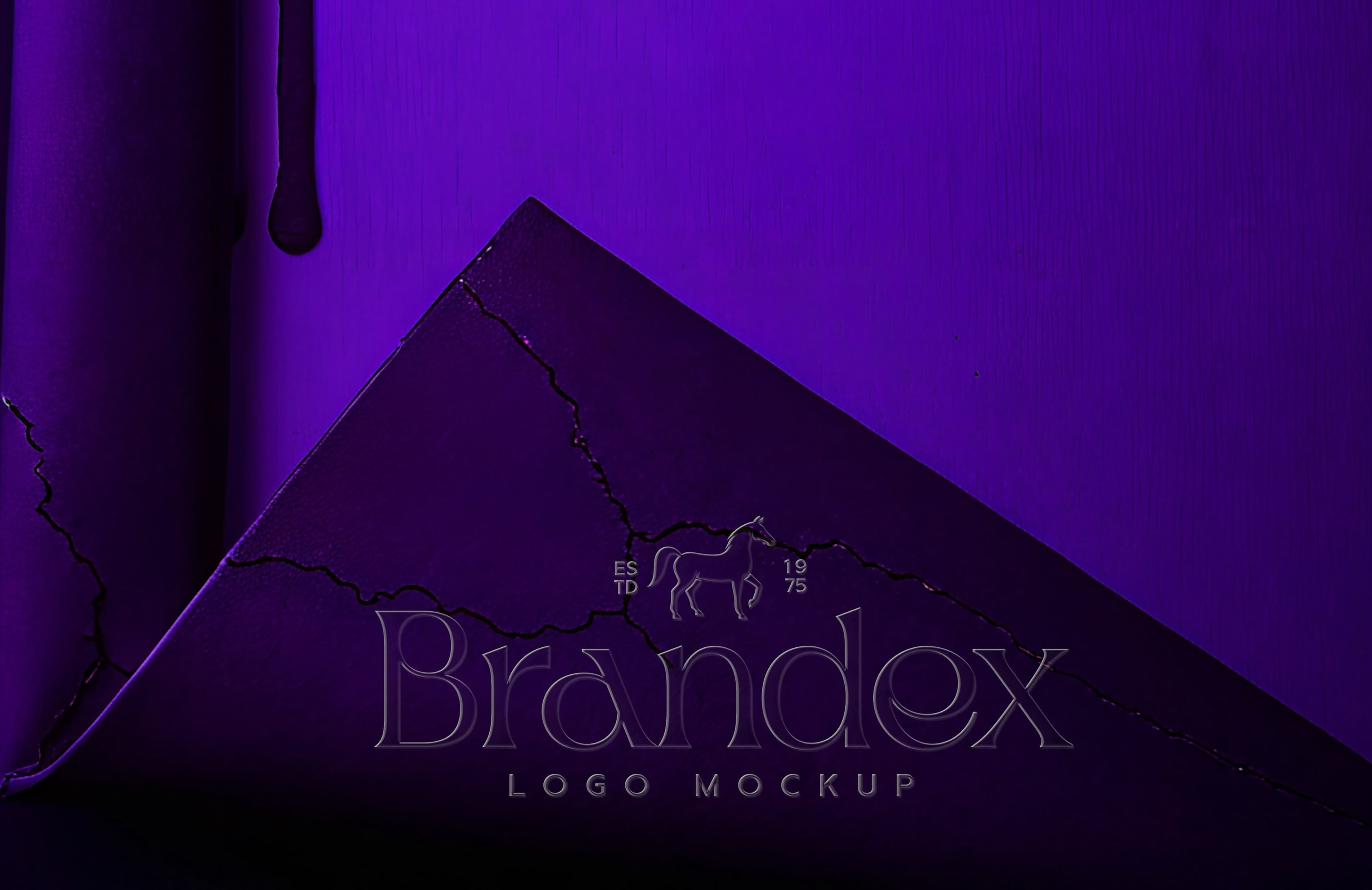 Purple luxury texture logo mockup