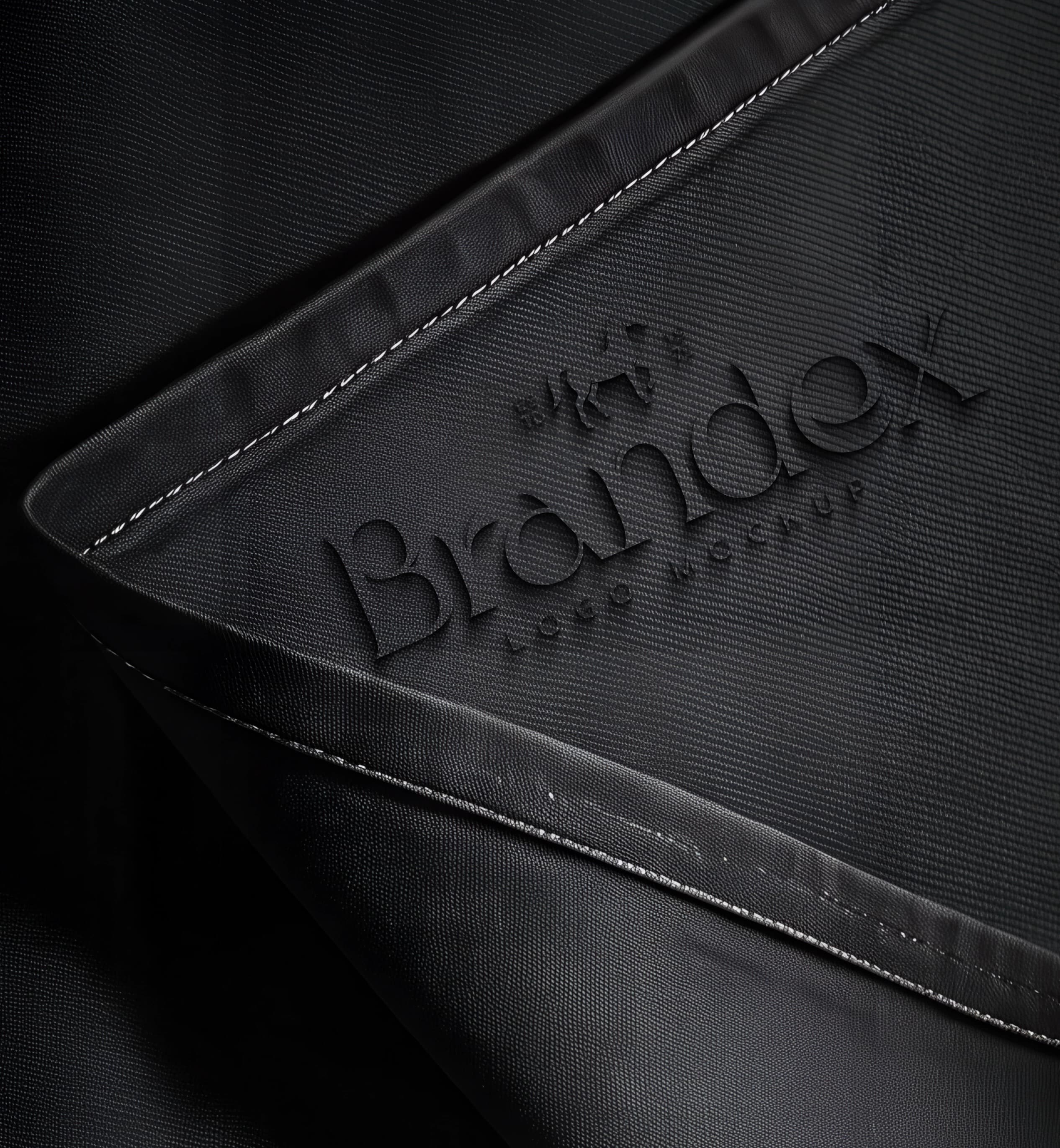 Embossed fabric logo mockup