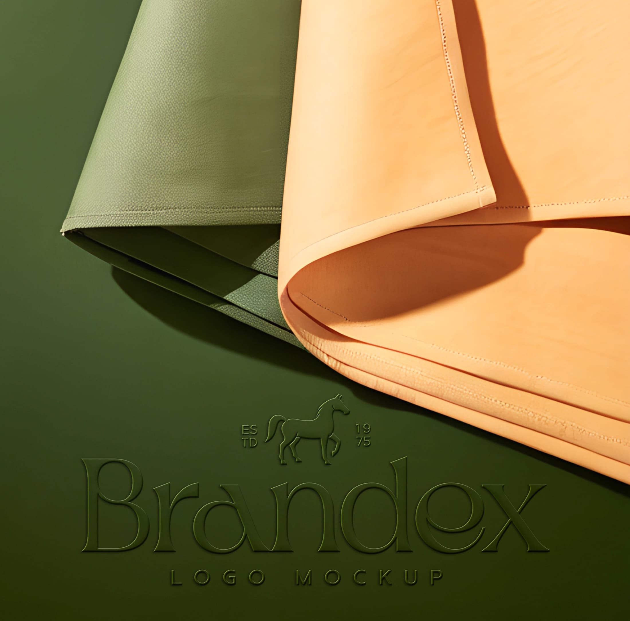 Elegant textile logo mockup