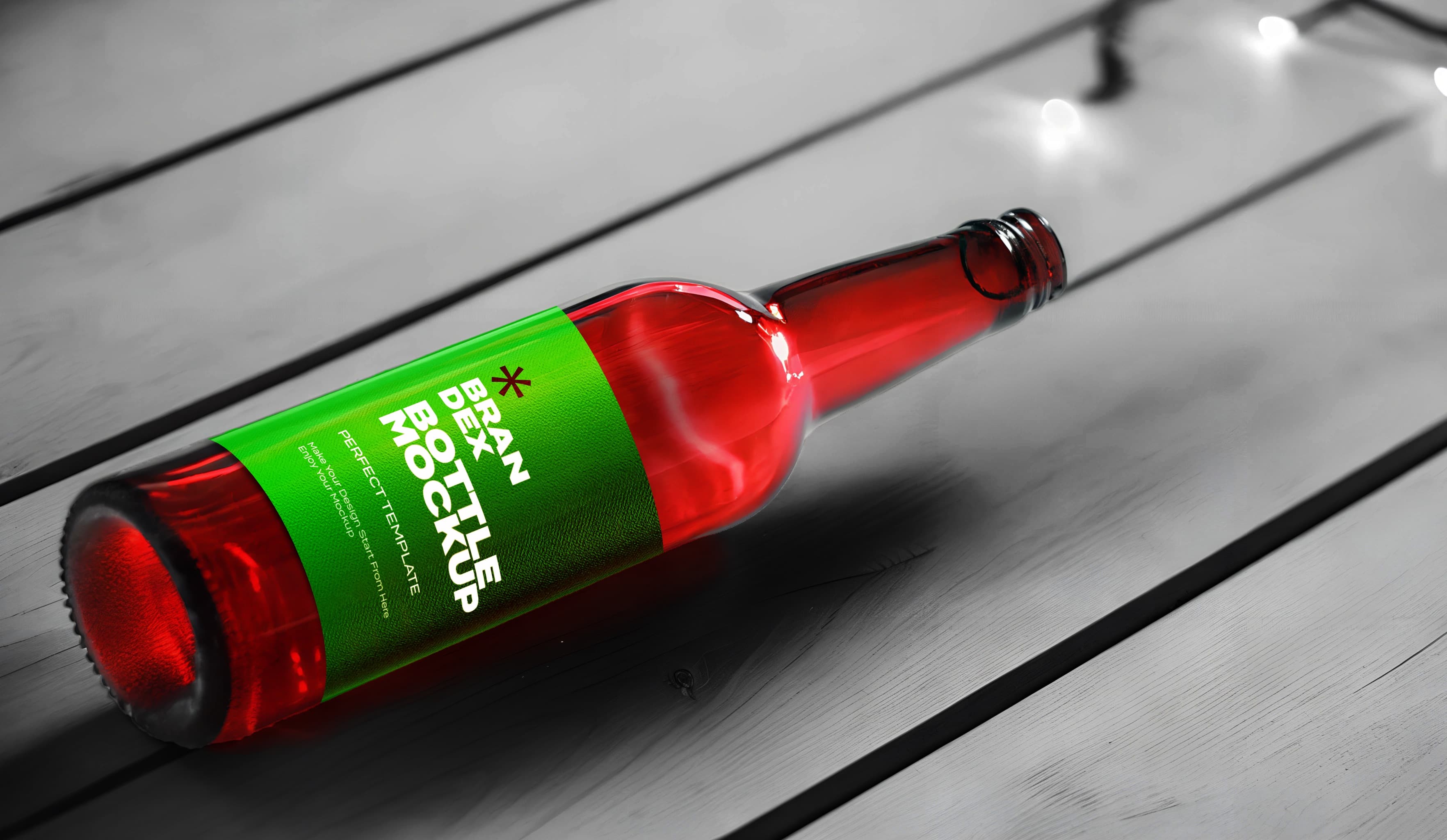 Red glass beer mockup