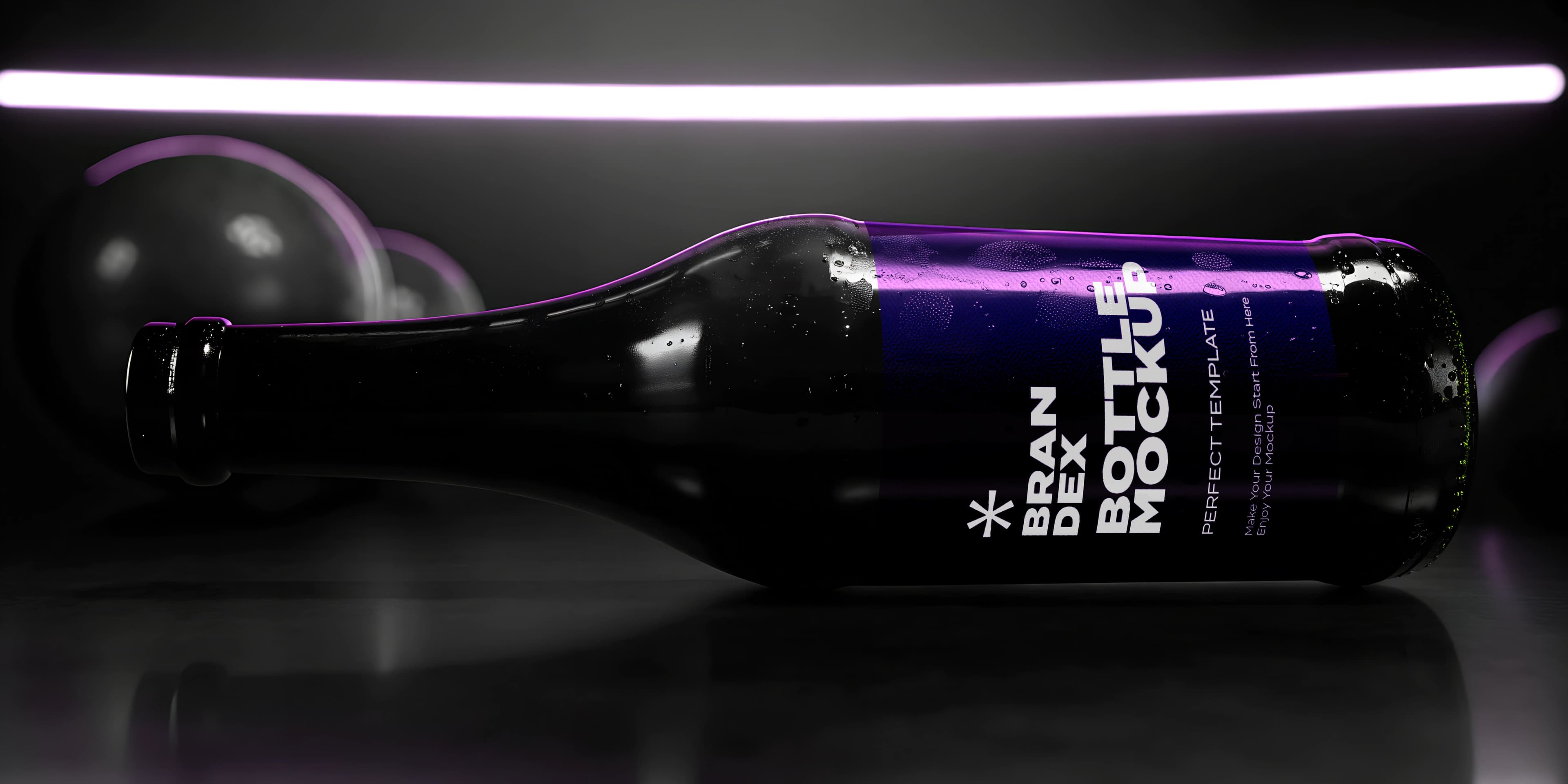 Glossy purple beer mockup