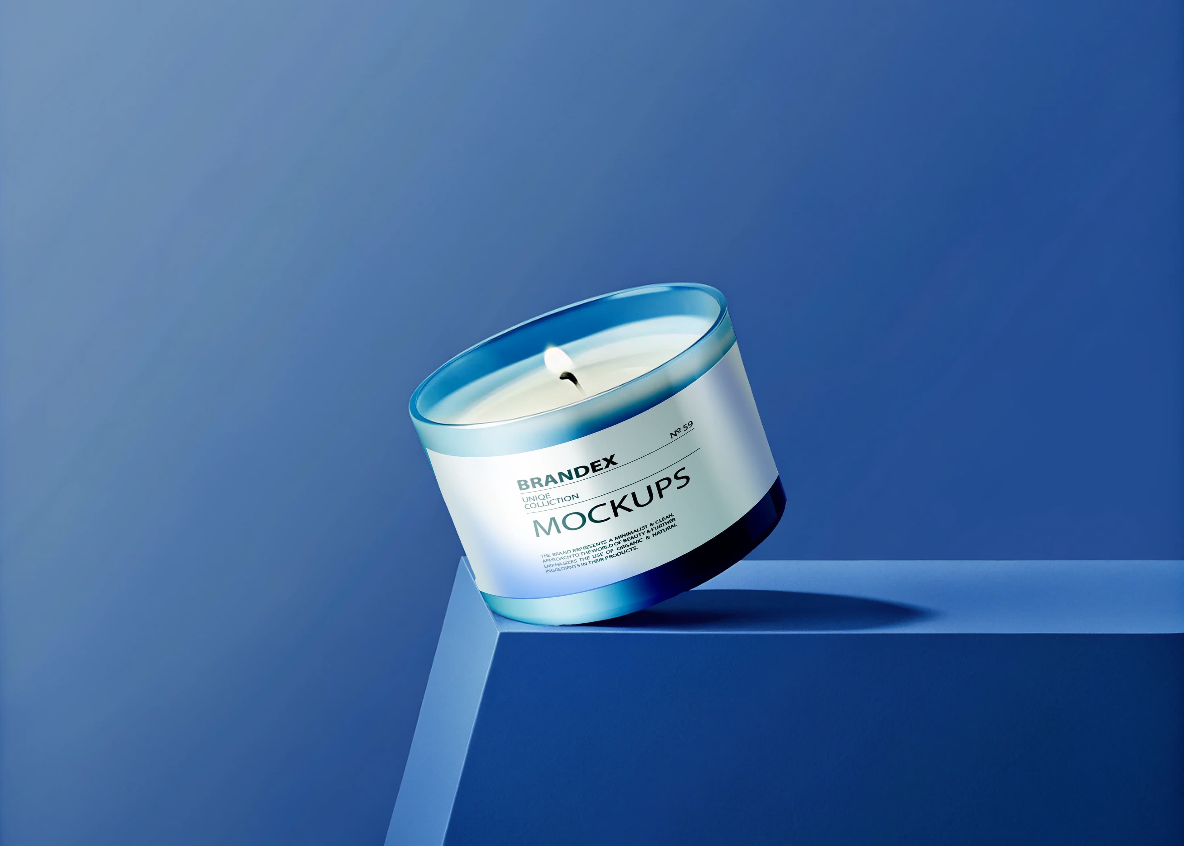 Blue gradient candle mockup