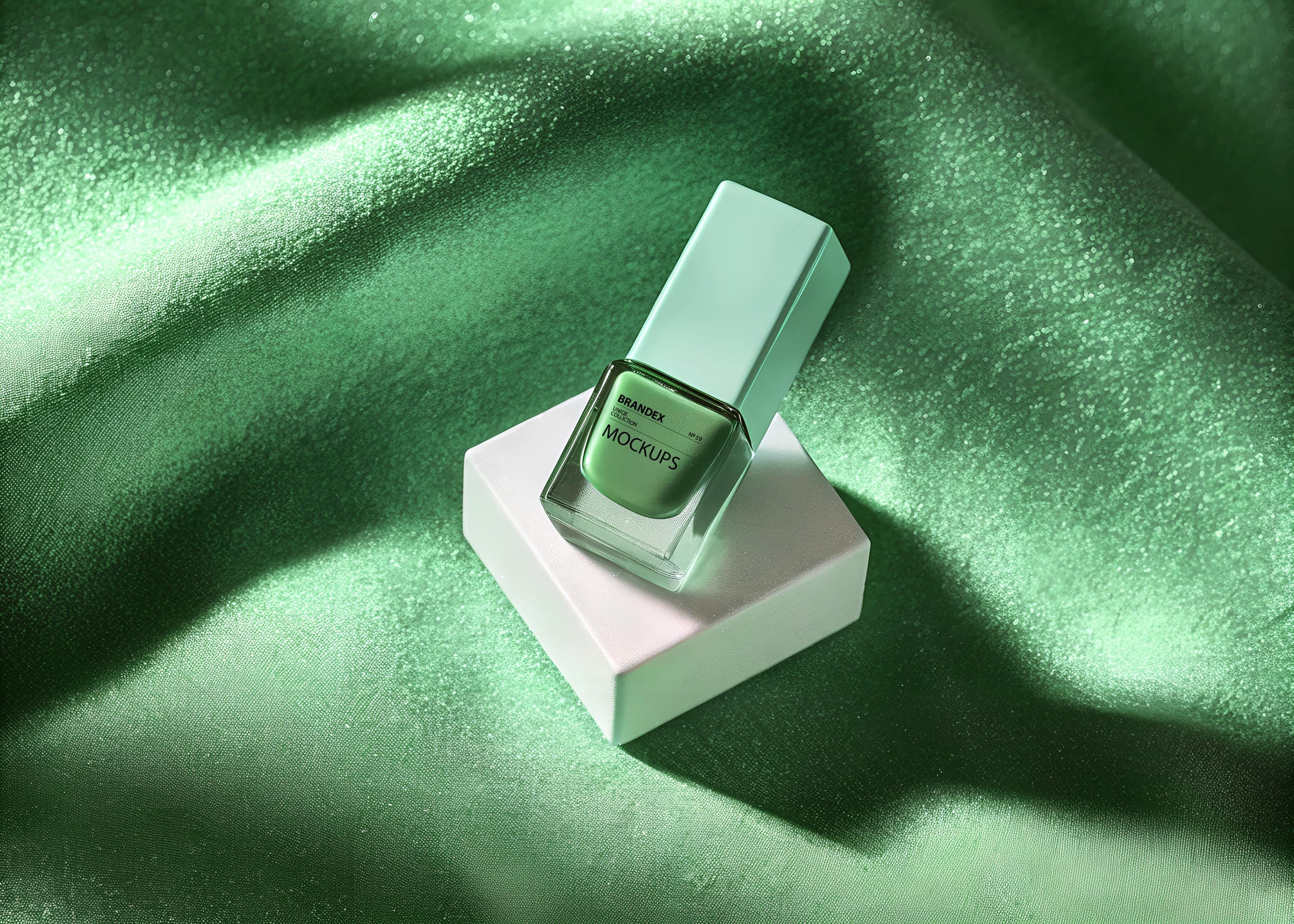 Mint green nail polish mockup