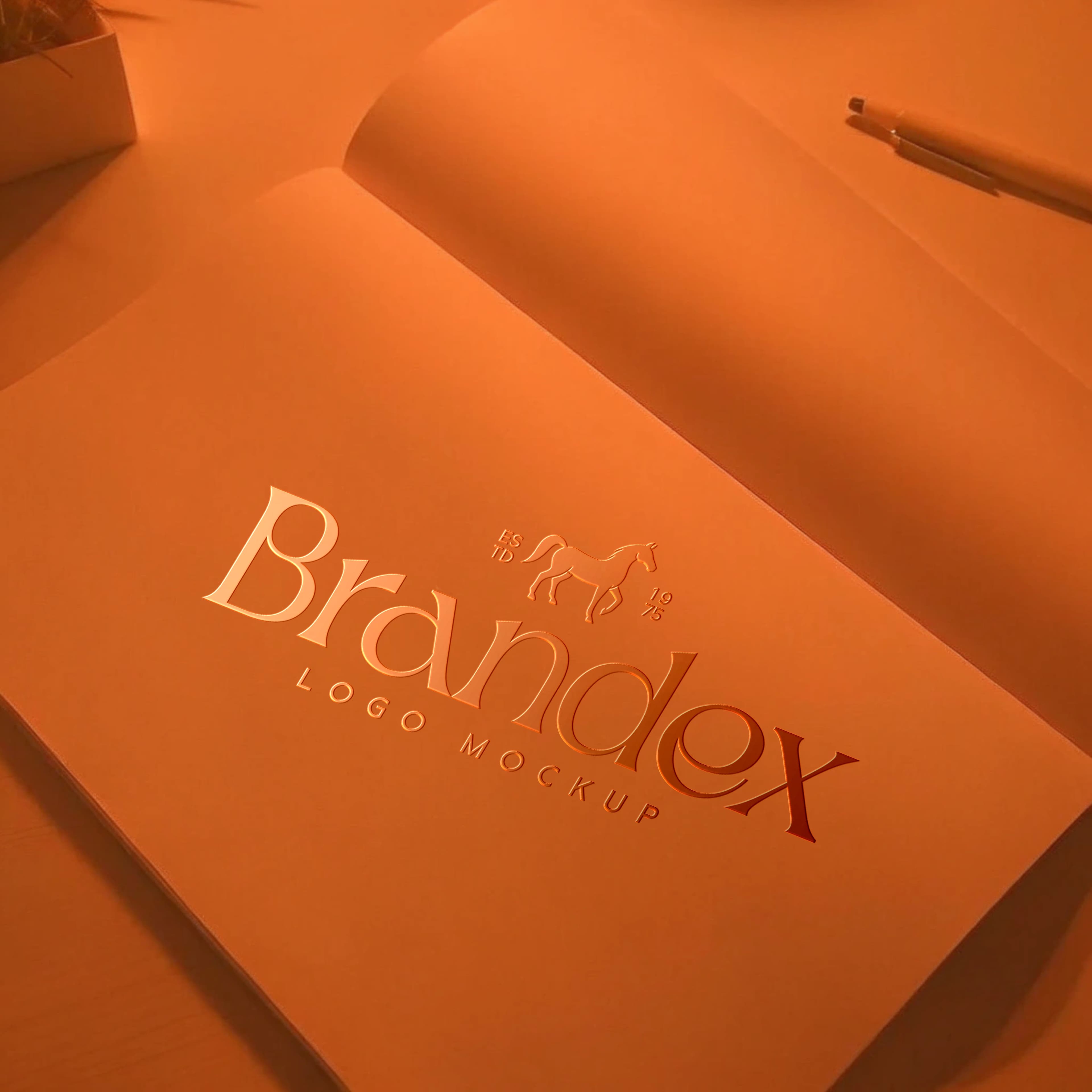 Elegant logo manuscript mockup