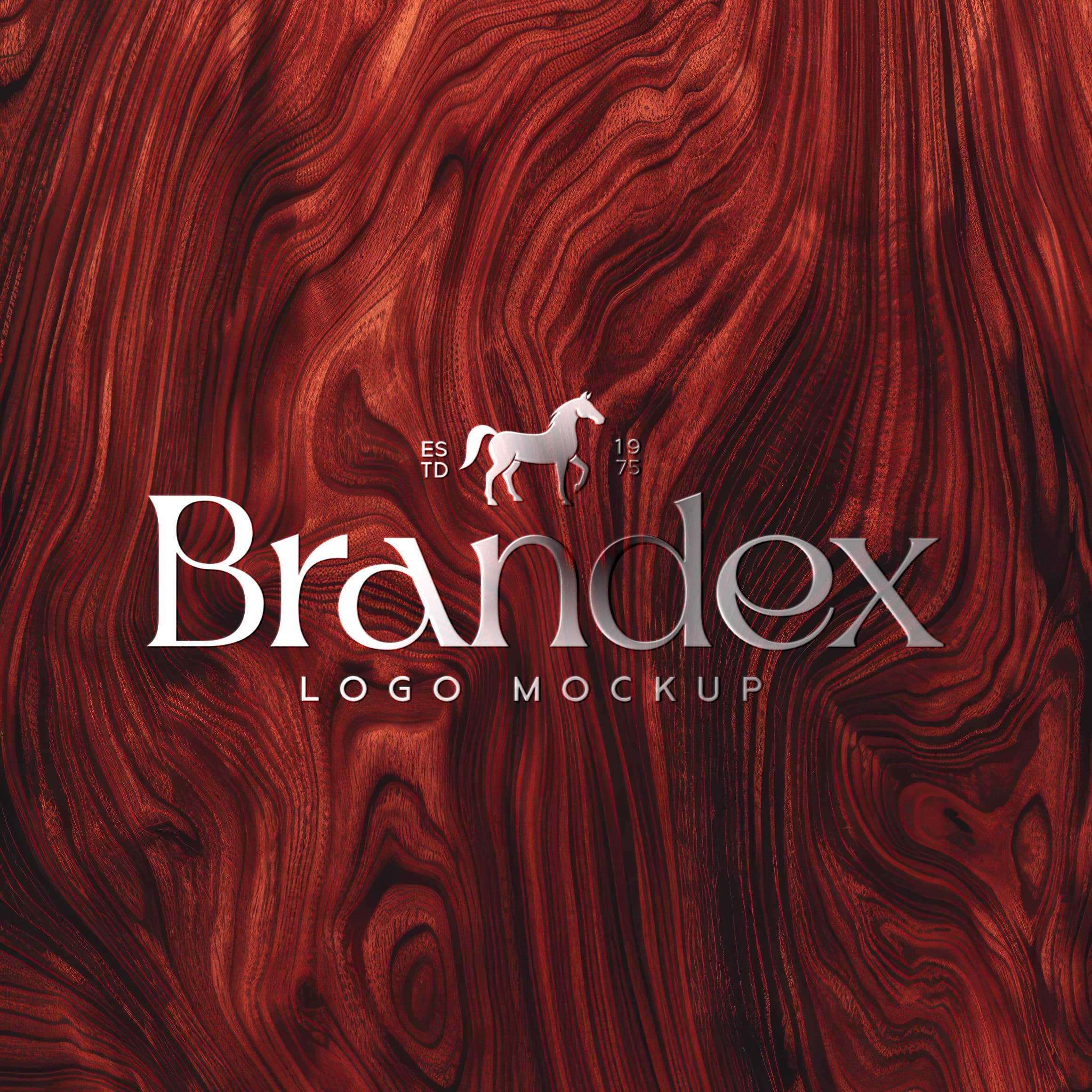 Wood grain logo mockup