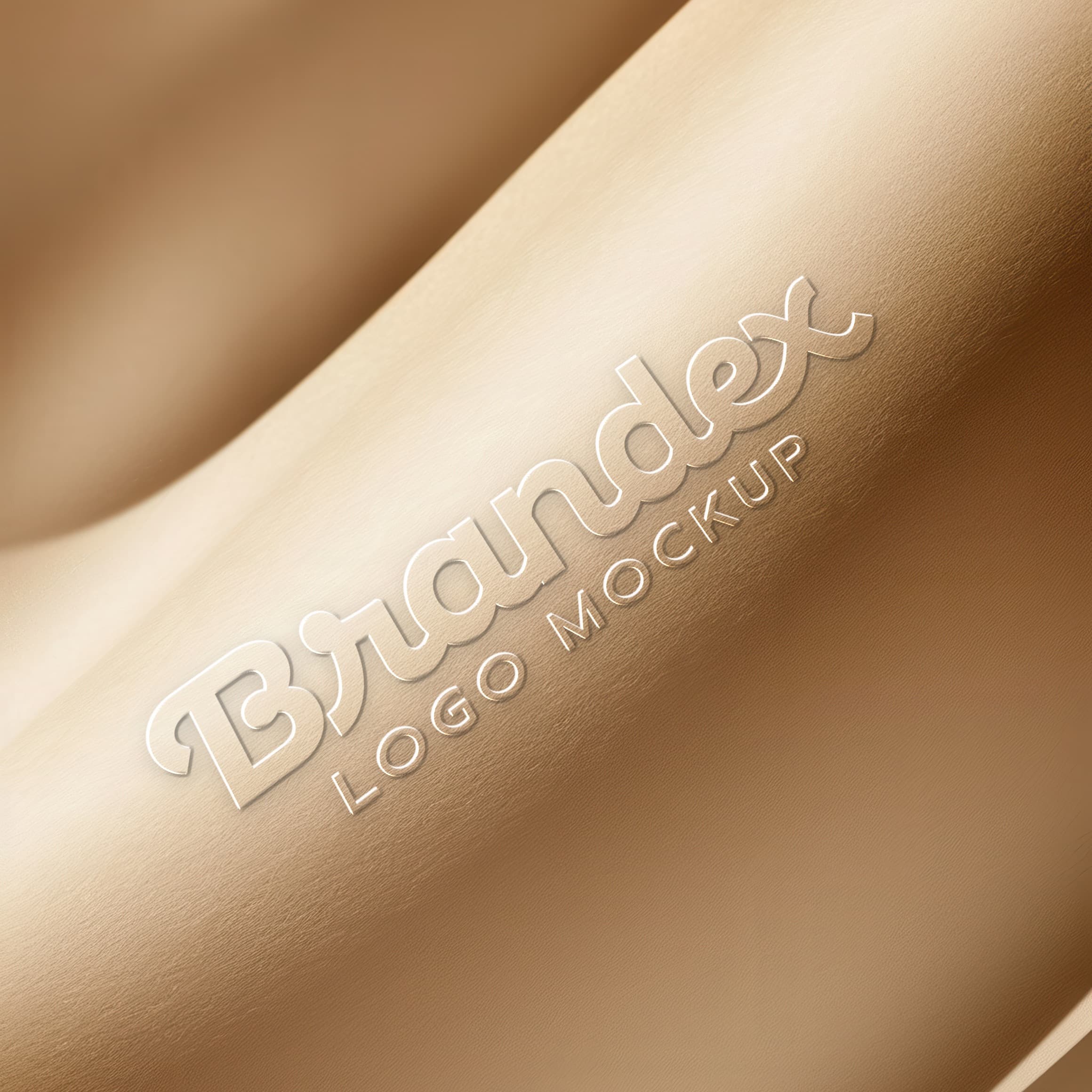 Embossed gold leather logo mockup
