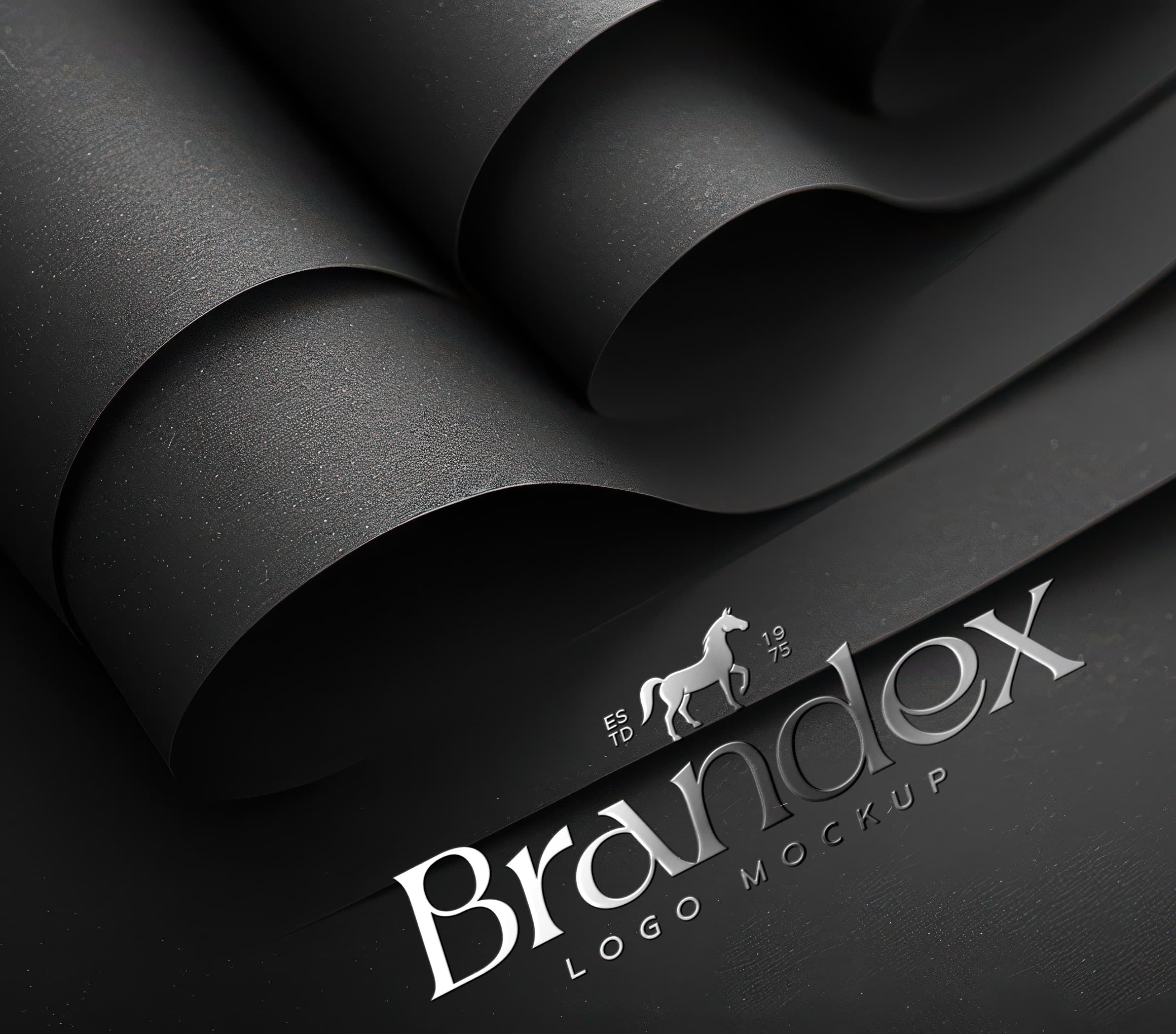 Elegant black paper logo mockup