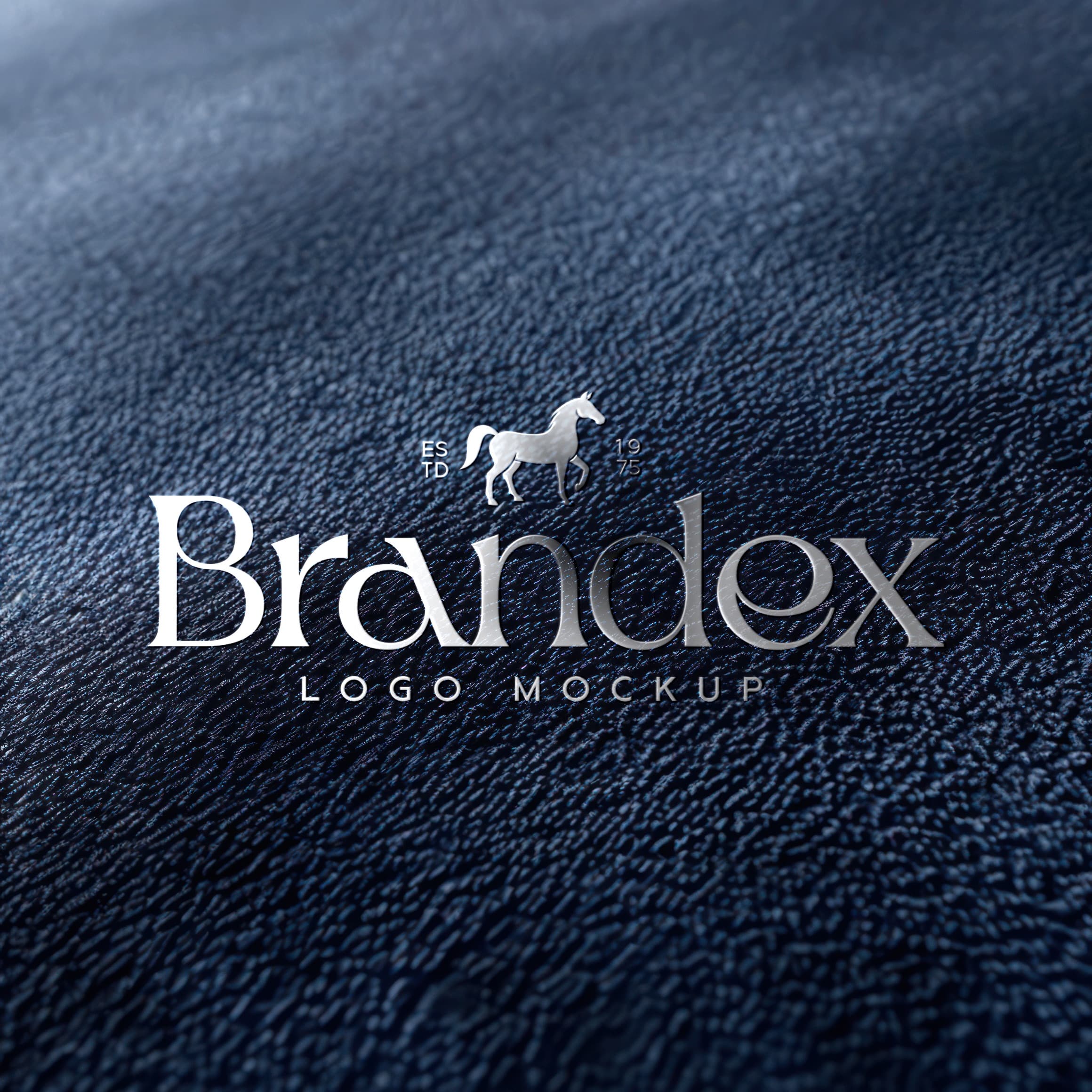 Textured denim logo mockup