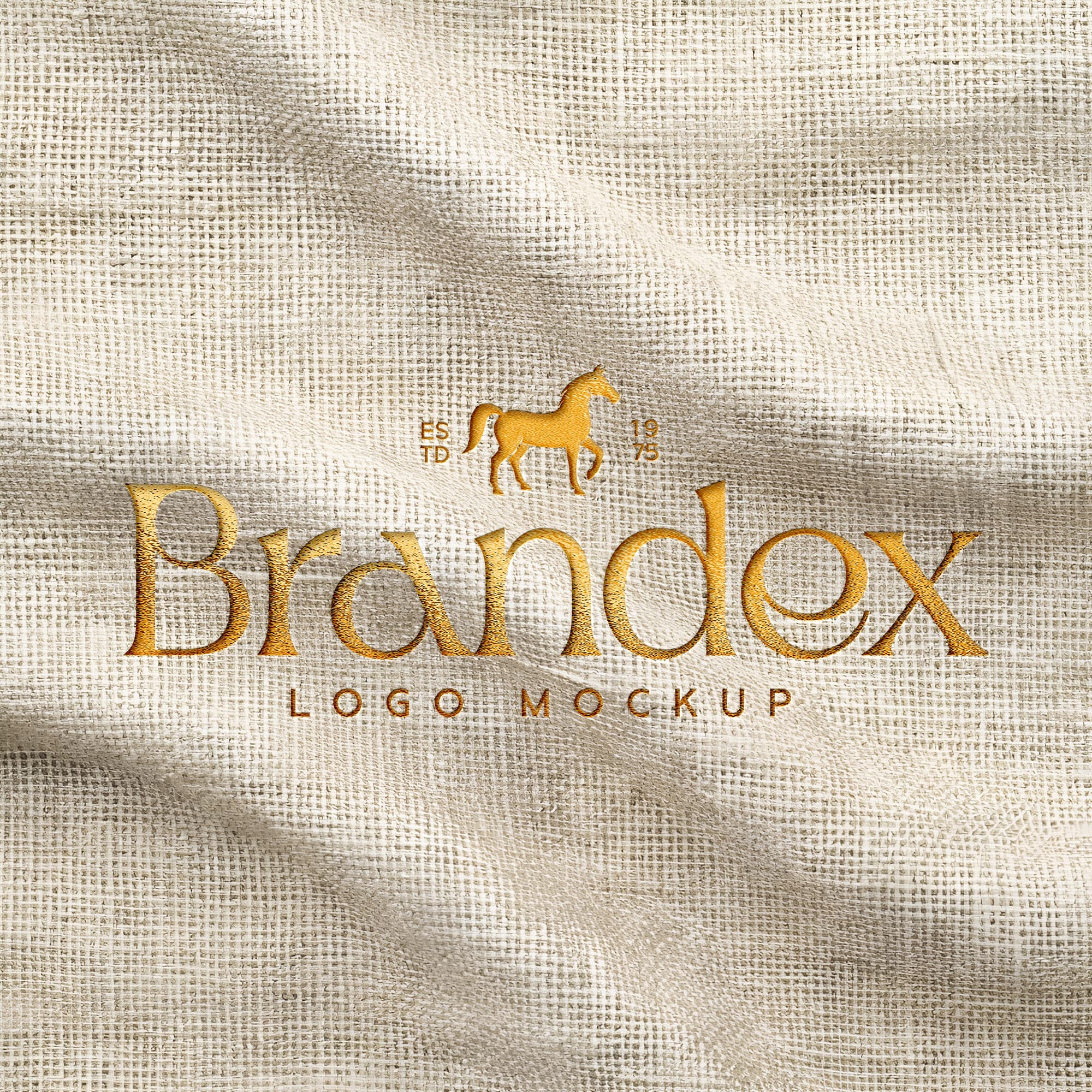Textured fabric logo mockup