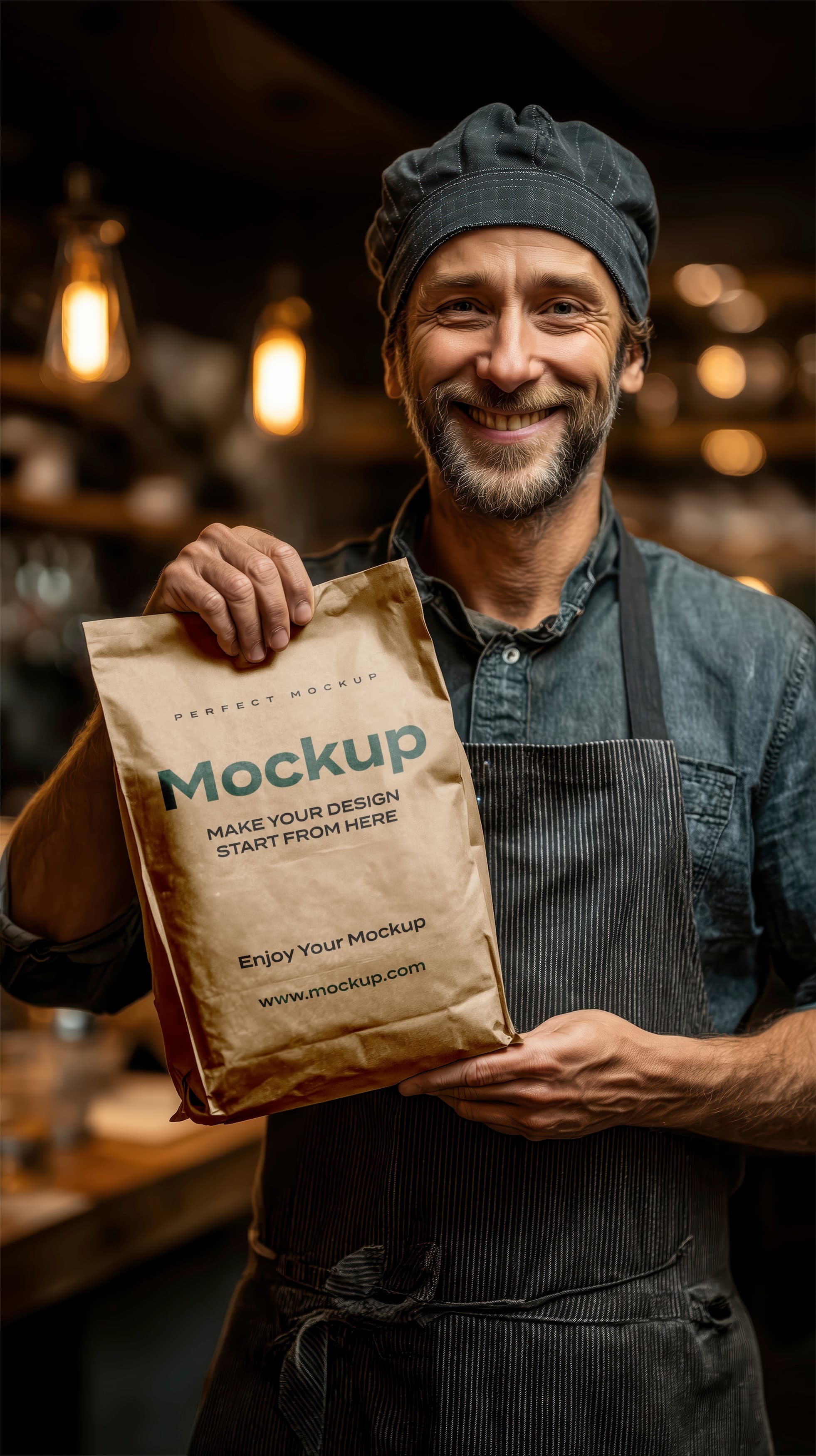 Kraft paper bag mockup