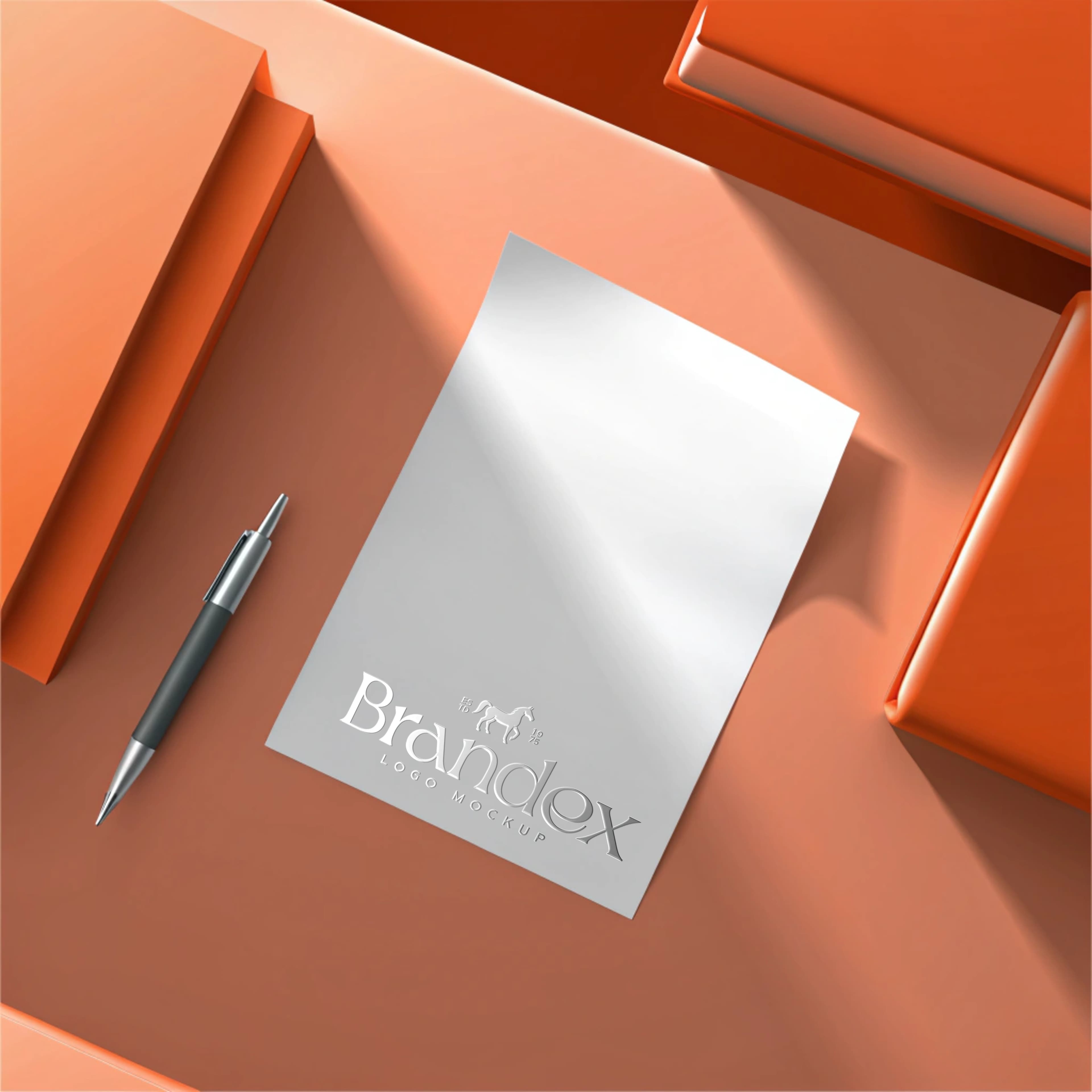 Elegant stationery paper mockup