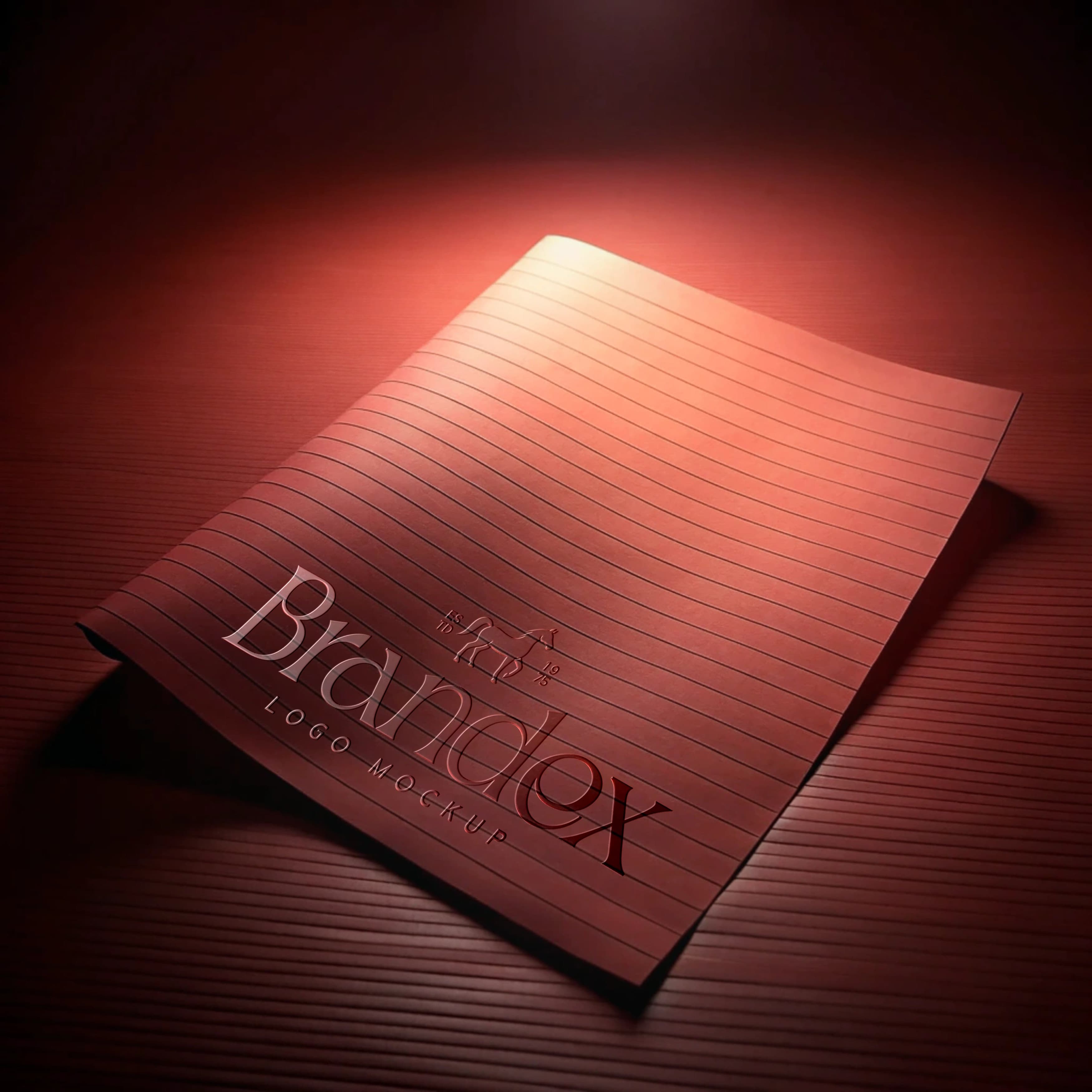 Red glossy brochure mockup