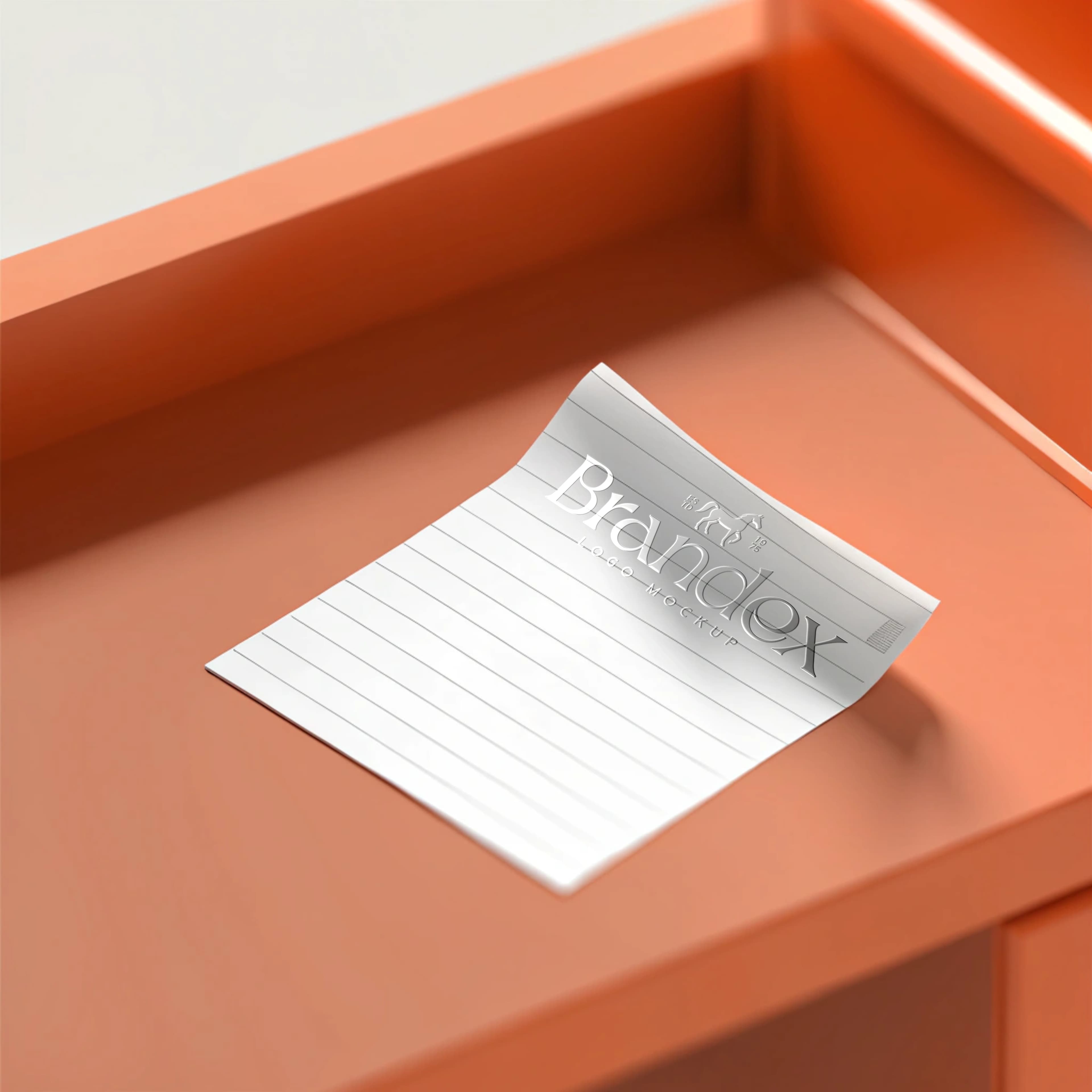 Curled paper note mockup