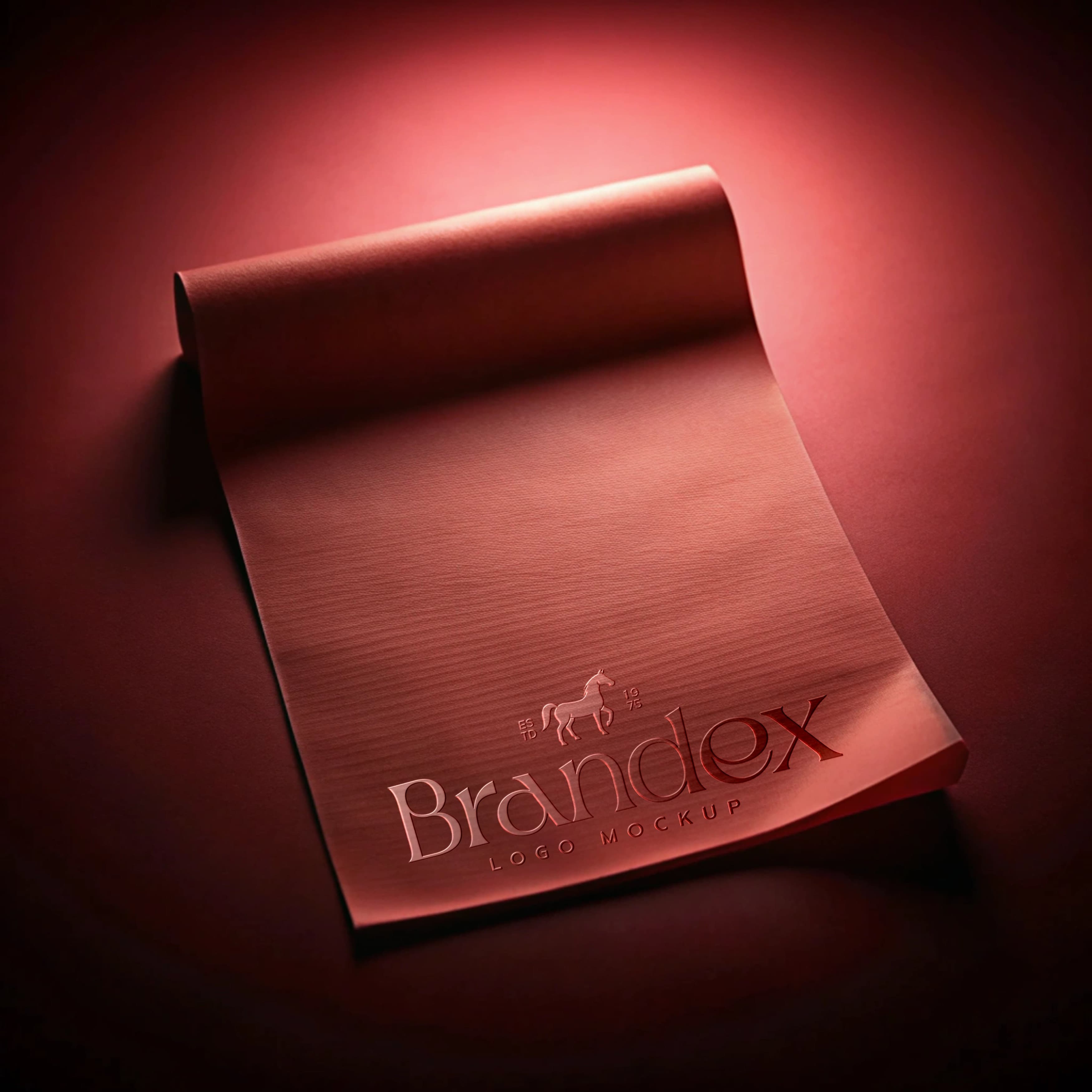 Elegant red paper sheet mockup