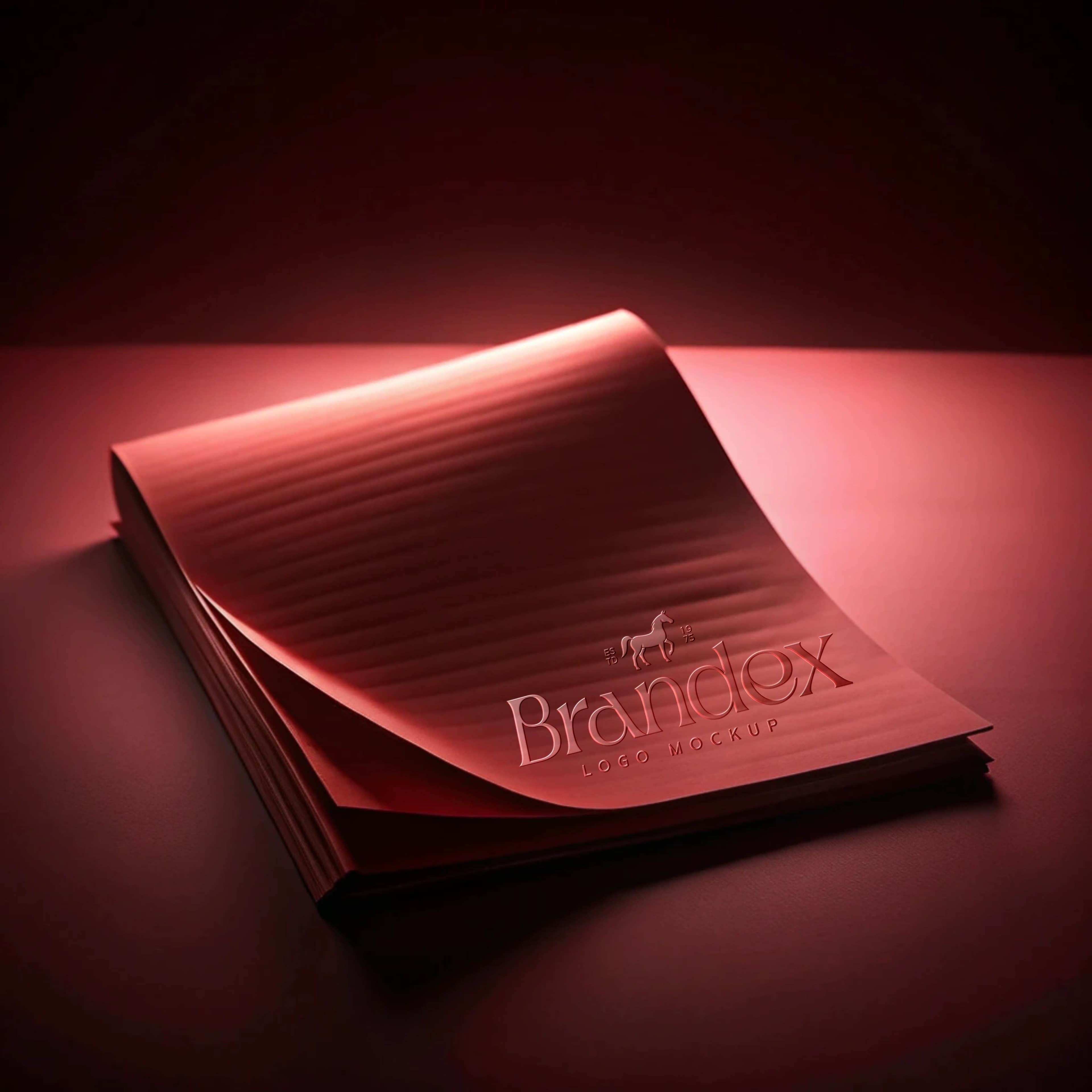 Elegant red brochure mockup