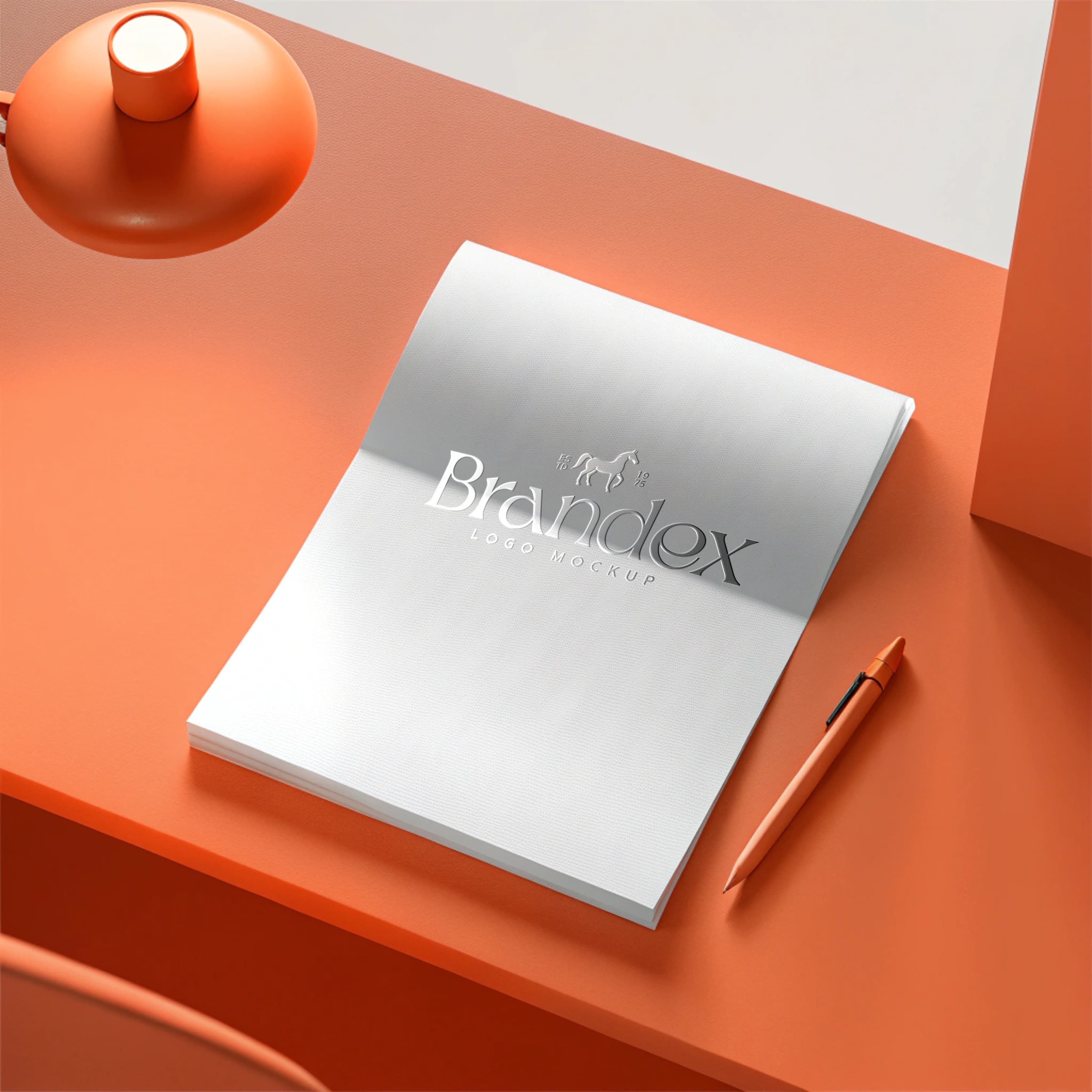 Minimalistic paper logo mockup